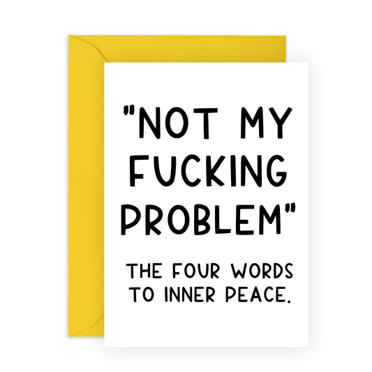 Rude Birthday Cards For Men - Inner Peace - Funny Birthday Greeting Cards For Women - Friends Birthday Card - Brother Or Sister Birthday Card - Comes With Fun Stickers By Central 23