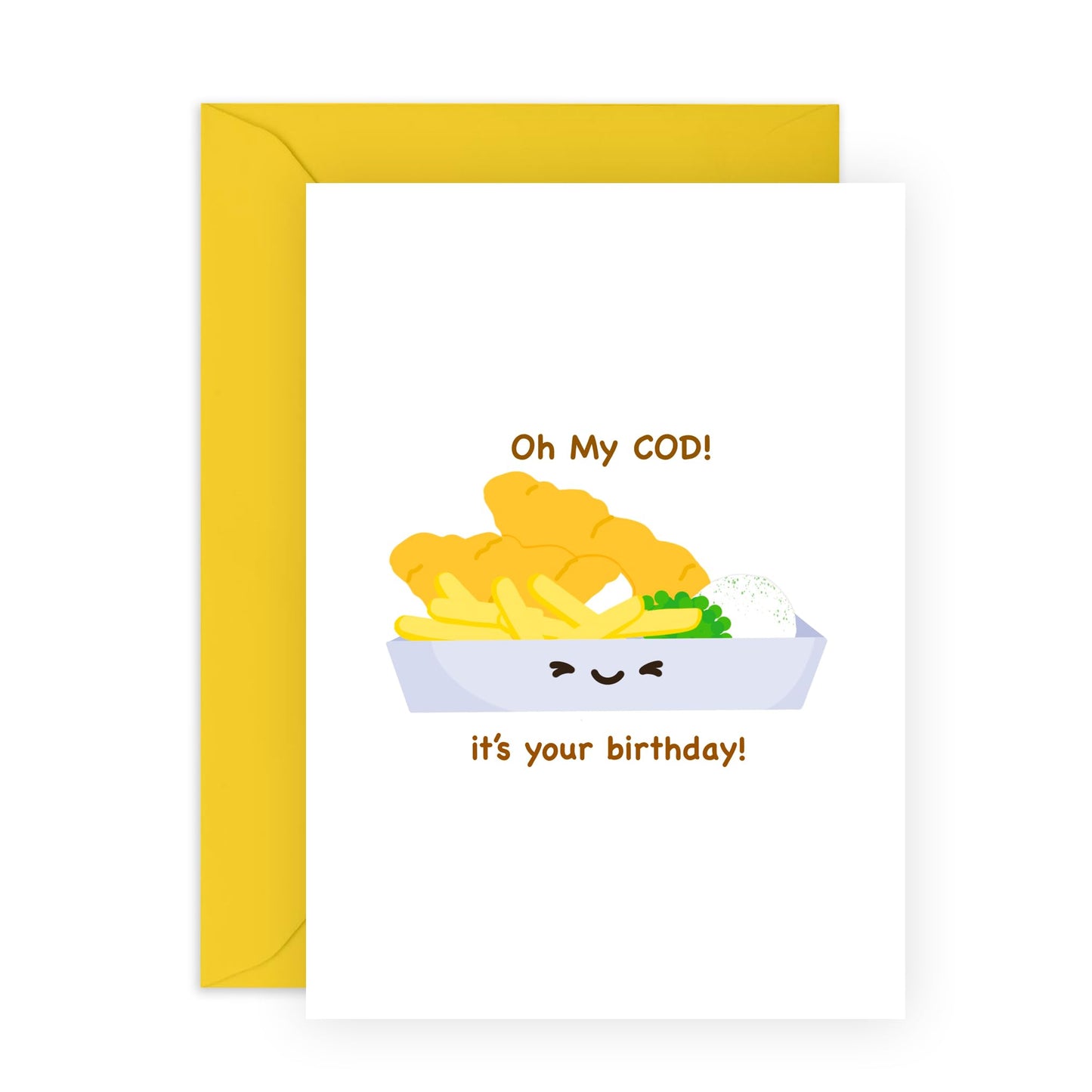 Humorous Birthday Cards - Oh My Cod It's Your Birthday - Funny Birthday Card For Mum Dad Brother Sister - Greeting Card Gifts For Him Her - Comes With Stickers - By Central 23