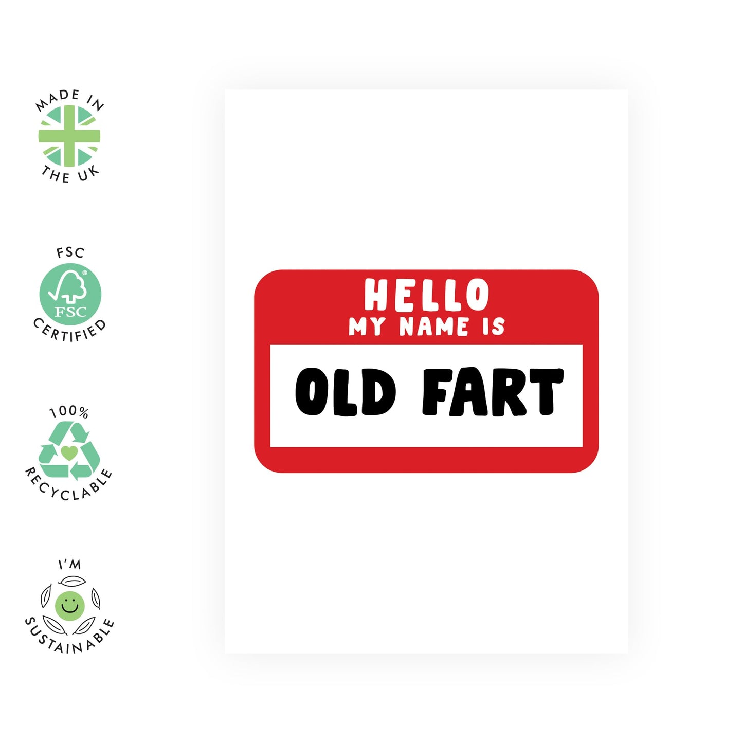 Grandpa Birthday Card For Him - Old Fart - Funny Dad Birthday Card - Gifts For Him - Humourous Greeting Cards For Husband Partner Brother - Comes With Stickers By Central 23