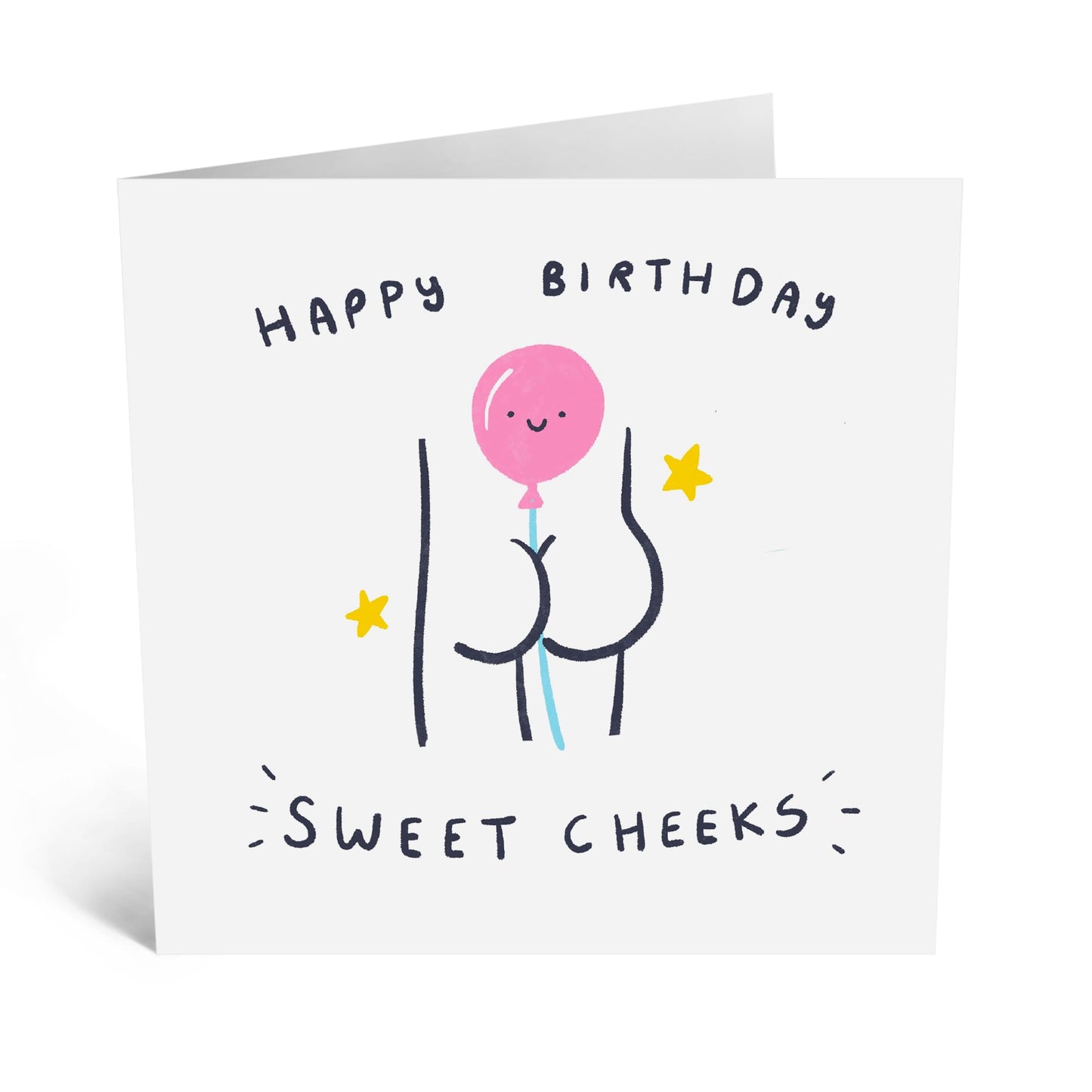 Birthday Greeting Card - 'BIRTHDAY SWEET CHEEKS!' - Perfect for Celebrating Special Days with a Touch of Fun and Affection - Ideal for Friends Family Loved Ones - Comes With Stickers By Central 23