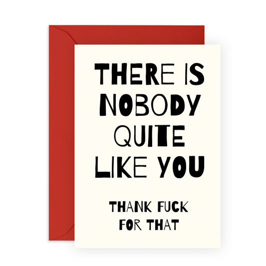 Thank You Card - 'Thank F For You Mono' - Showing Gratitude to Besties, Best Friends, BFFs, Bruv, Bro, Sis, Colleagues, Coworkers, Neighbours - Sincerely - Comes with Fun Stickers