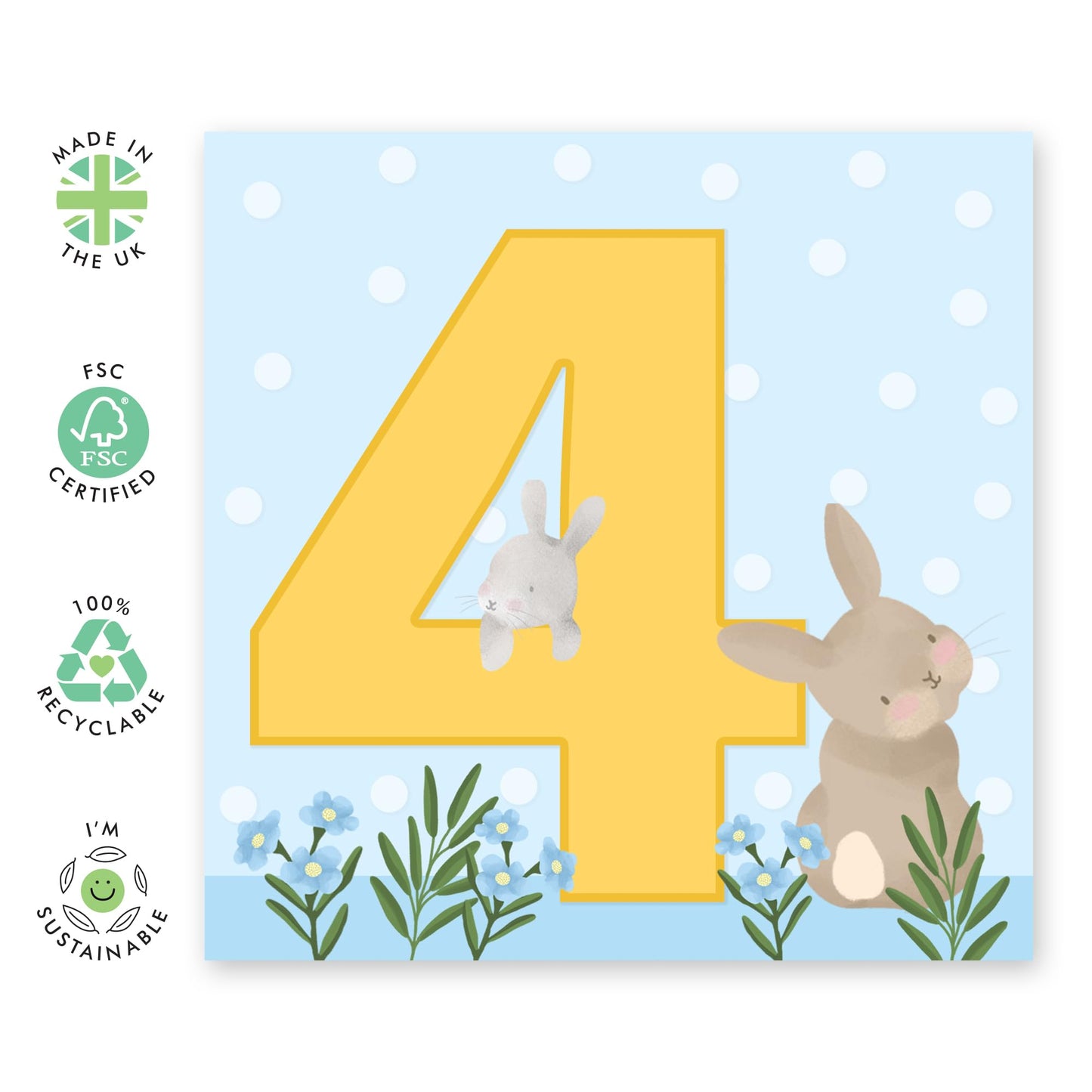 4th Birthday Card For Boys - Cute Animals Elephant - Fourth Birthday Card For Him - Baby Milestone Four Year Old - Gifts For Toddler Kids Grandson Nephew - Comes With Fun Stickers - By Central 23