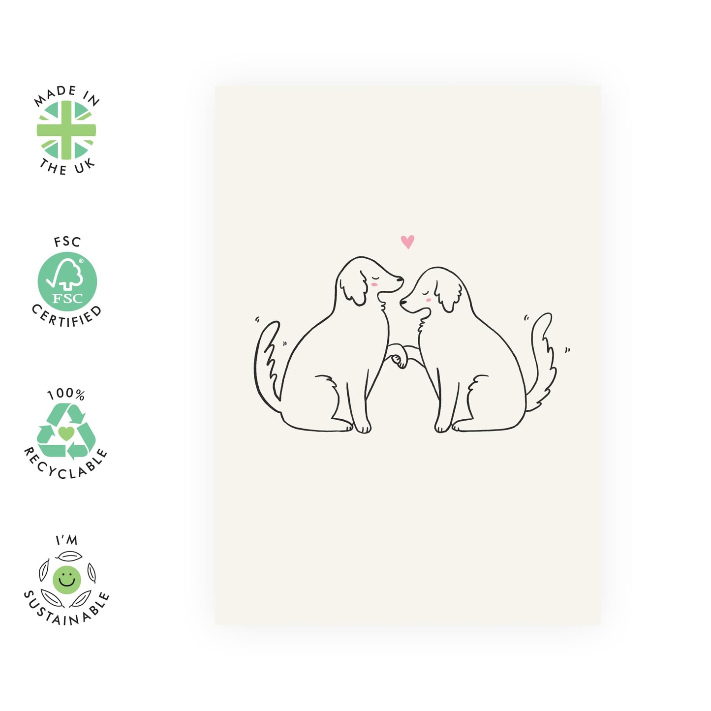 Adorable Dogs Couple Anniversary Card - 'Dogs In Love' - Personalised Gifts for Wife, Husband, Mum, Dad, Parents, Girlfriend, Boyfriend- Very Sweet - Comes with Fun Stickers