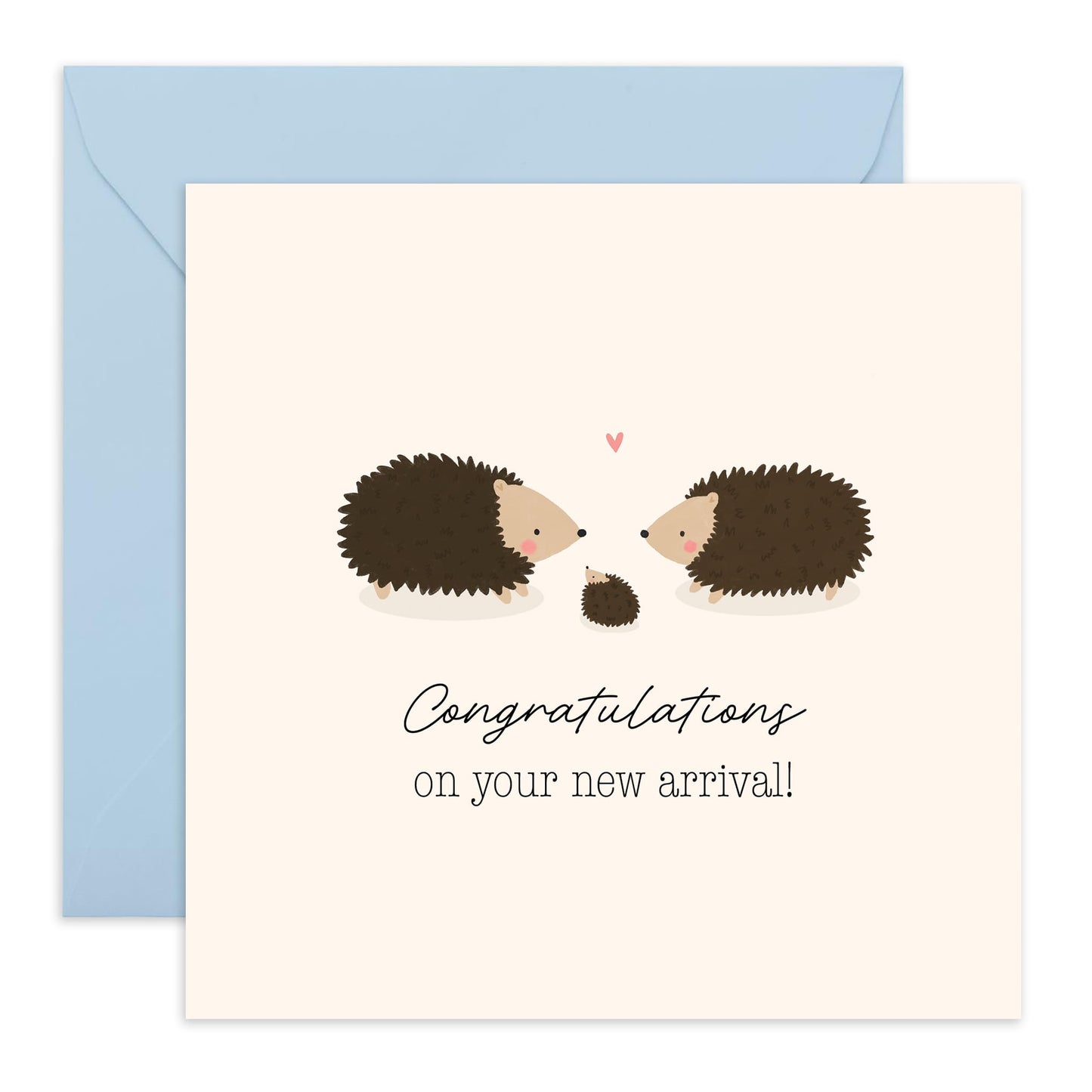 Congratulations Card for Welcoming New Baby - 'New Baby Hedgehog' - Gifts for Family, Friend, Bestie, BFF, Brother, Sister - Baby Shower - Comes with Fun Stickers