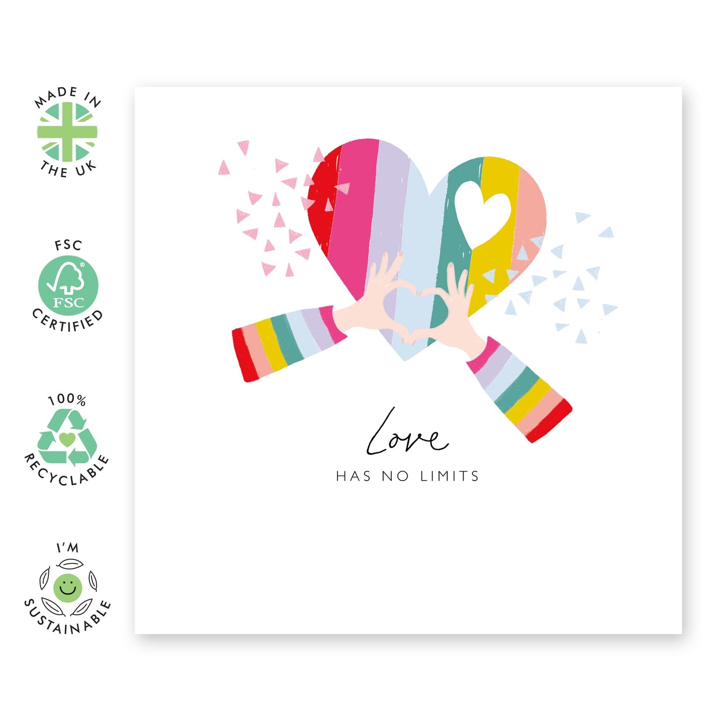 Love & Positivity Greeting Card - 'LGBT 8' - Gifts for Gays, Lesbian, Him, Her, She, He, His, Her, Ladies, Men, Women, Male, Female, Guys, Girls - Heart - Comes with Fun Stickers