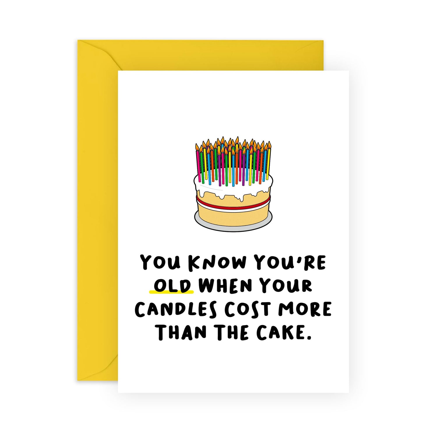 Birthday Card Funny - You Know You're Old When Your Candles Cost More Than The Cake - Best Friend Birthday Card For Men Women - Gifts For Him Her Mum Dad - Comes With Stickers By Central