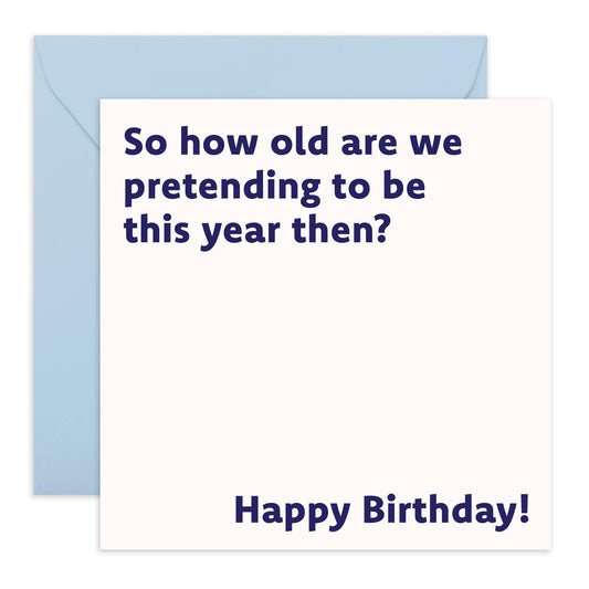 Hilarious Joke Birthday Card for Adults - 'How Old This Year' - Gifts for Colleagues, Co-worker, Uncle, Mum, Dad, Friend, Bruv, Brother,Him- Denial - Comes with Fun Stickers