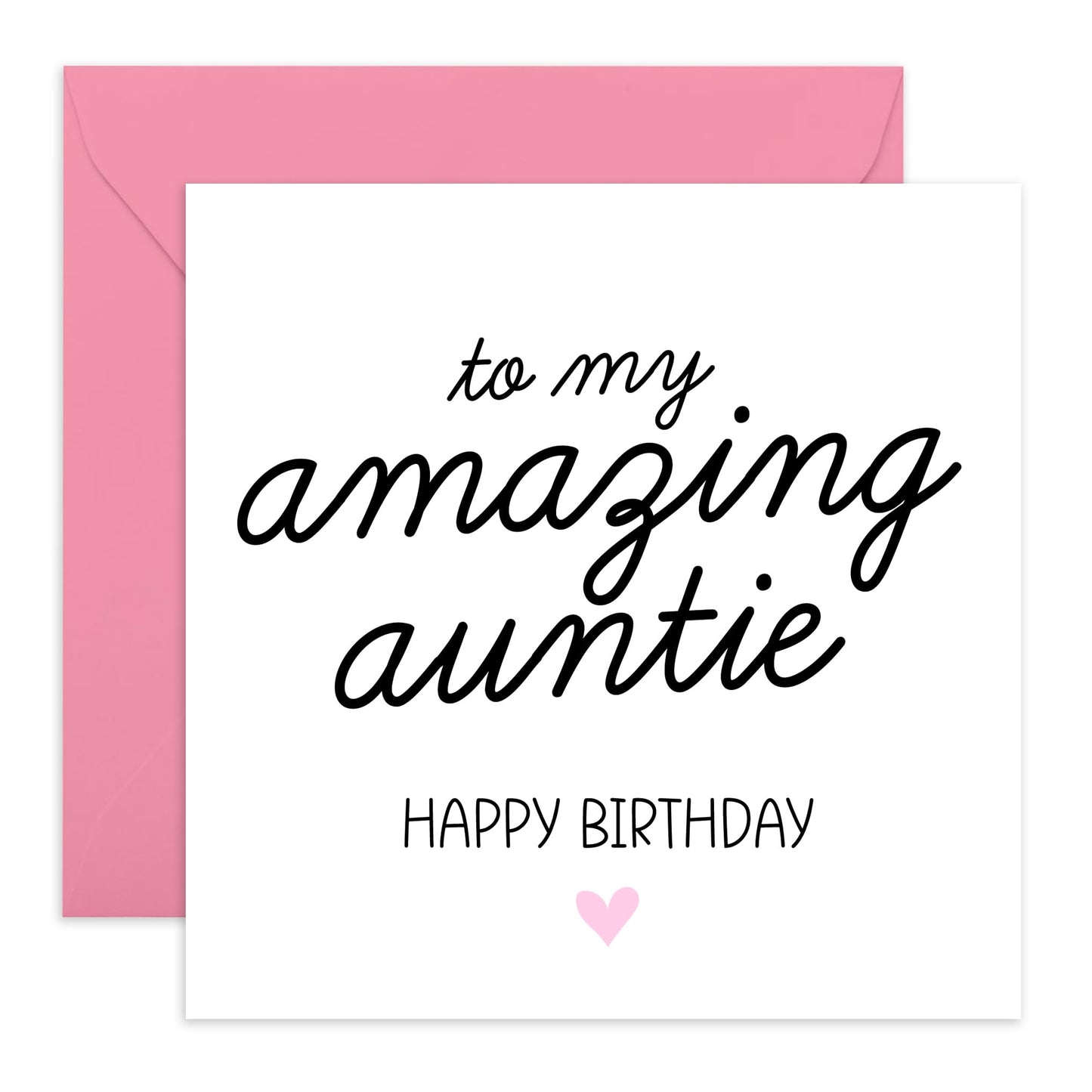 Auntie Birthday Card - To My Amazing Auntie - Birthday Gifts For Women From Niece Or Nephew - Aunt Aunty - Sweet Birthday Cards For Her - Comes With Stickers - By Central 23
