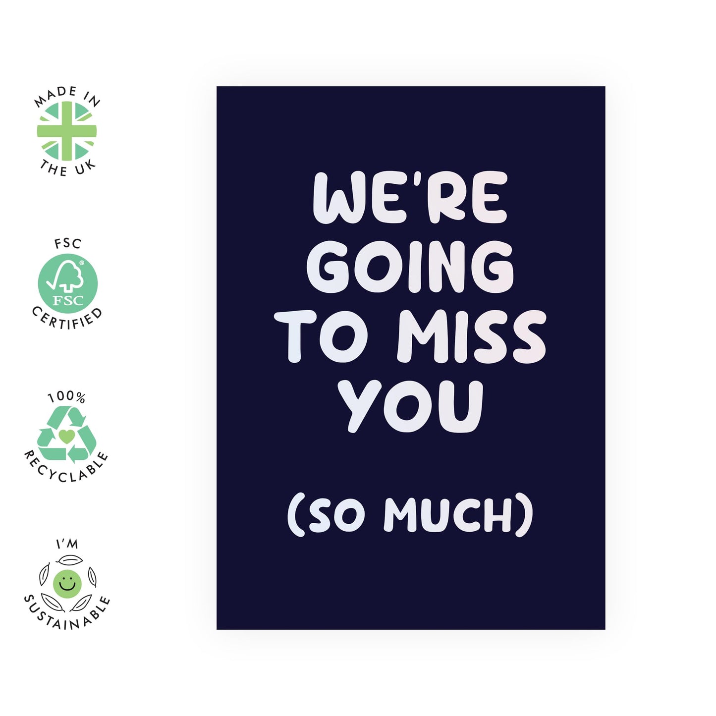 Goodbye Card - Leaving Cards For Colleagues - We're Going To Miss You - Good Luck Happy Retirement Card For Women Men - Bon Voyage Card - Coworker Leaving Gifts - Comes With Stickers By Central 23