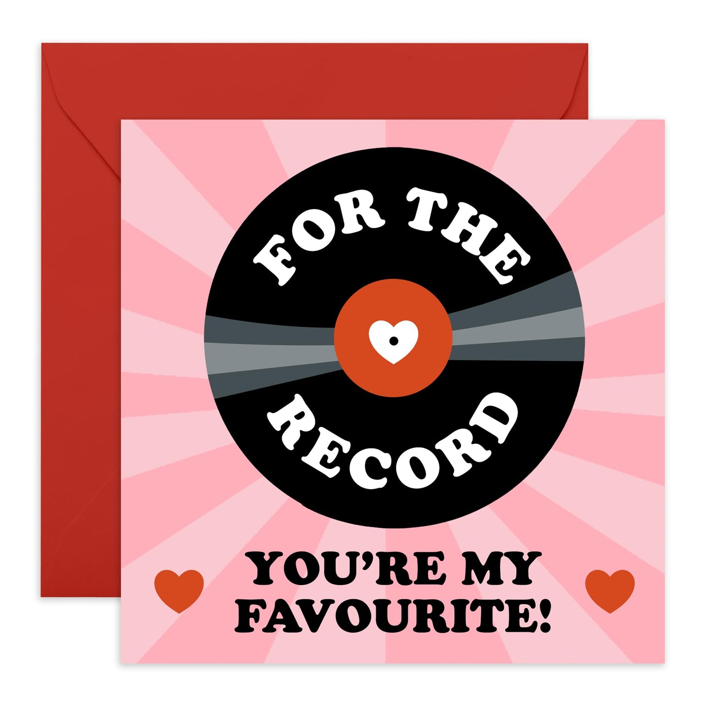 Sweet Valentines Day Card - 'For The Record' - Gifts for Wife, Husband, Girlfriend, Boyfriend, Mum, Dad, Partner, Couples - Favourite Person - Comes with Fun Stickers
