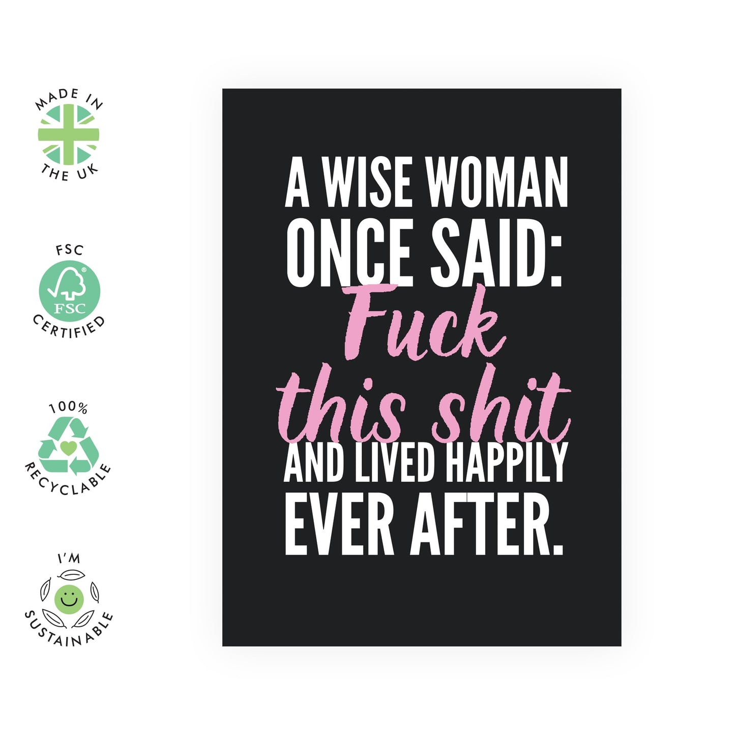 Bold Greeting Card - 'F**K THIS SH*T HAPPILY EVER AFTER!' - Perfect for Adding a Comedic Twist to Life Celebrations - Ideal for Those Who Appreciate a Dose of Humor - Comes With Stickers By Central 23