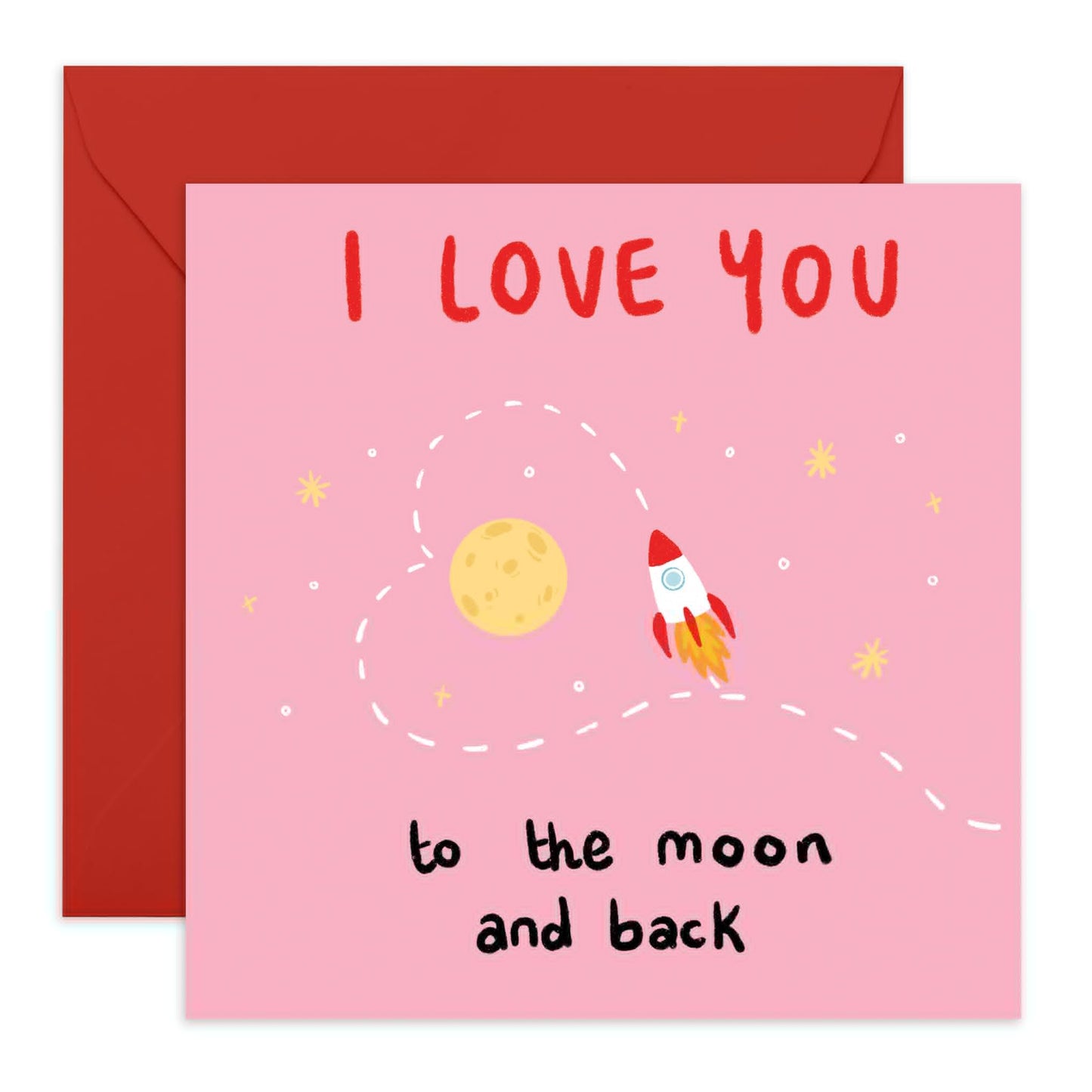 I Love You Card For Her Him - To The Moon And Back - Anniversary or Mothers Day Card - Gifts for Wife, Husband, Girlfriend, Boyfriend, Mum, Sister, Daughter, Her, Women, Friends - Comes With Stickers