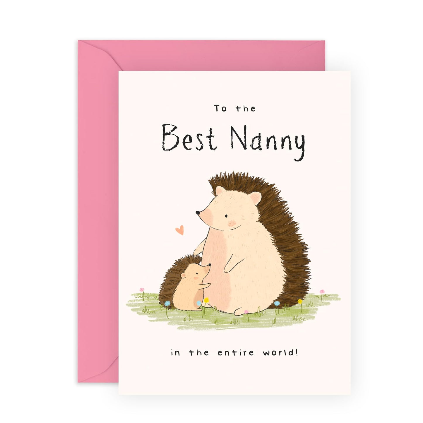Cute Greeting Card for Her – "Hedgehog Nanny" – Greeting Card for Grandma, Nan, Granny, Grandmother, Grandparent - Adorable Animals - Comes with Fun Stickers