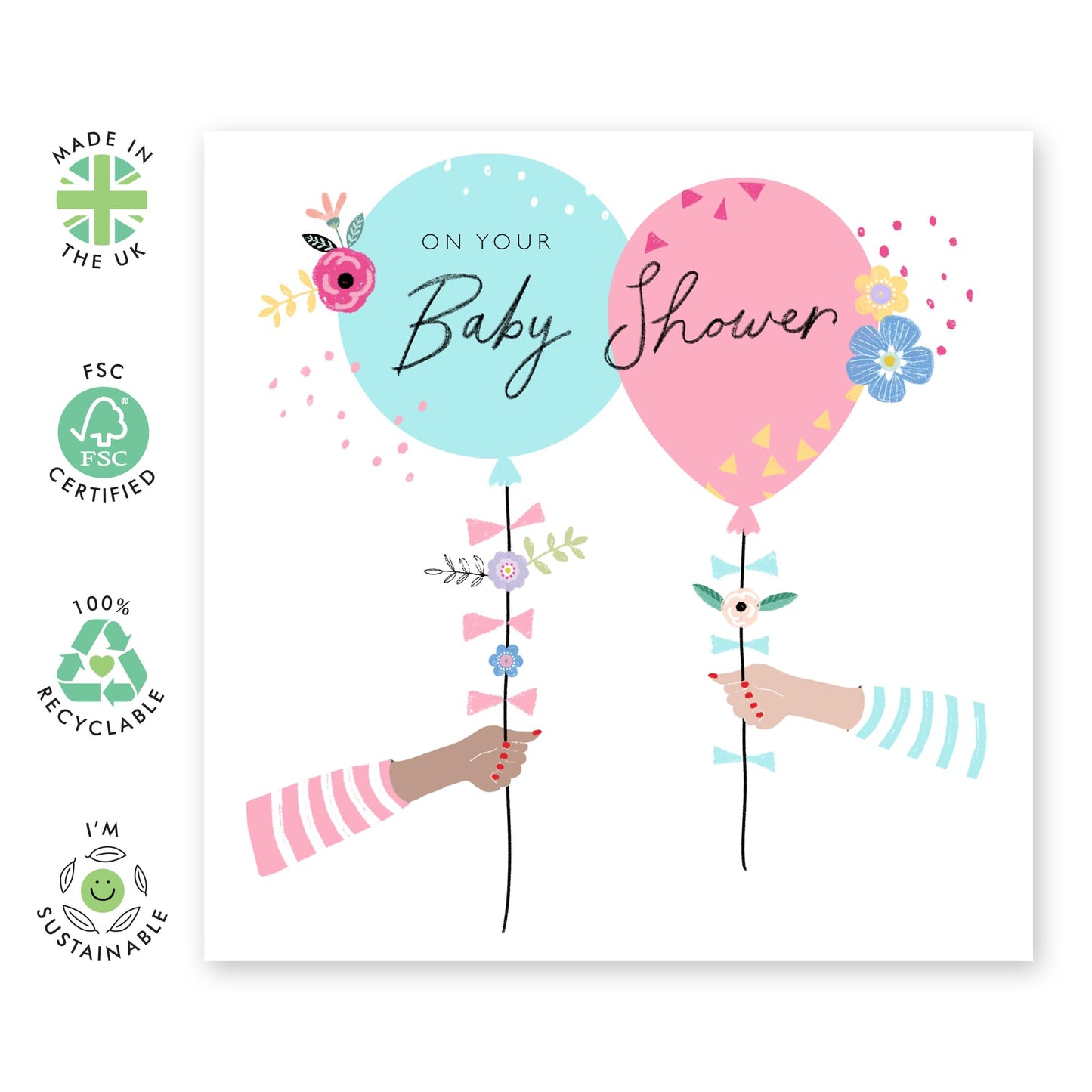 Baby Shower Card Unisex - Pregnancy Baby On The Way Congratulations Card - Gifts For New Parents - New Baby Boy Or Girl Card - Comes With Stickers - By Central 23