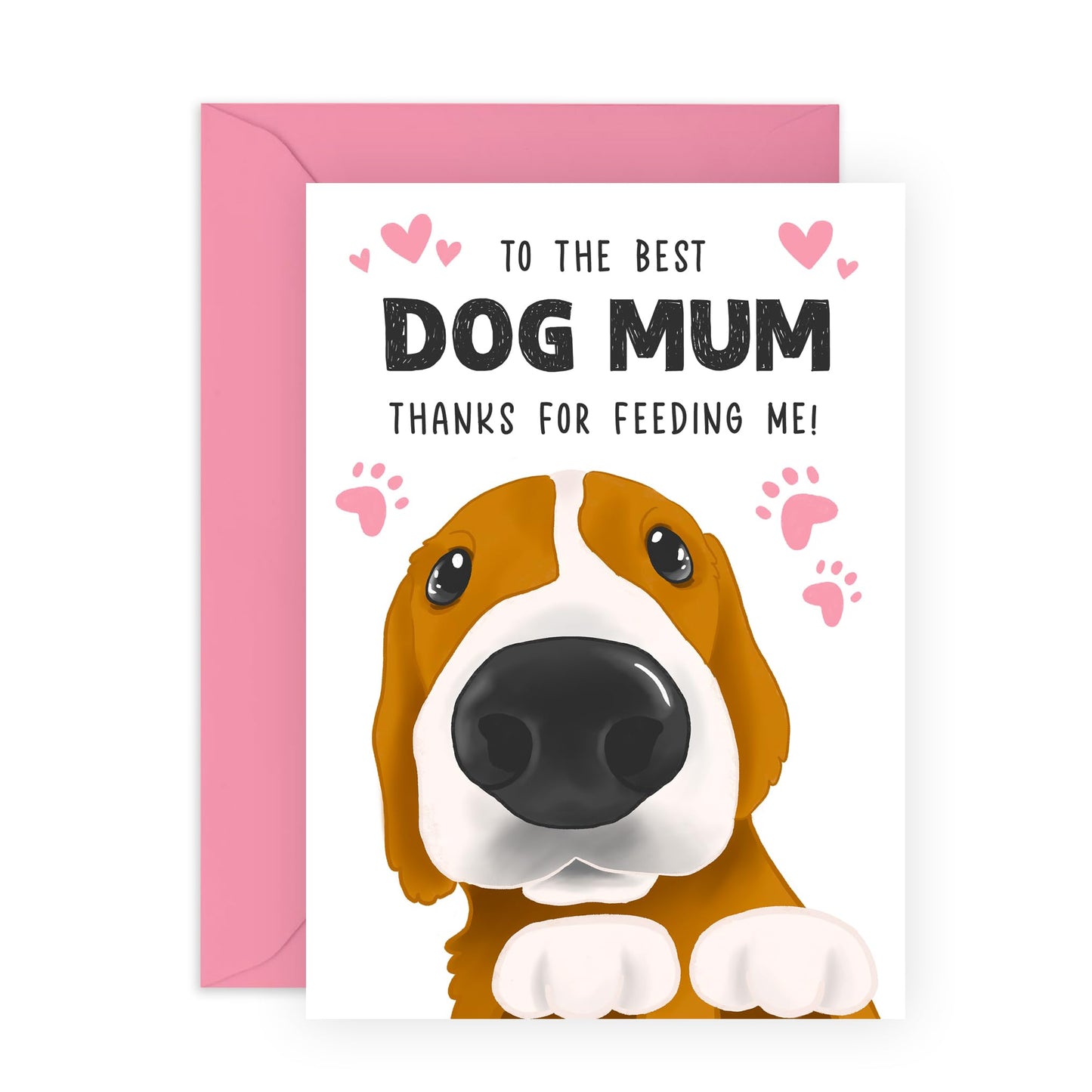 Dog Birthday Cards For Women - To The Best Dog Mum - Cute Birthday Card From Dog - Thank You Greeting Cards For Wife Girlfriend - For Dog Lovers - Comes With Stickers - By Central 23