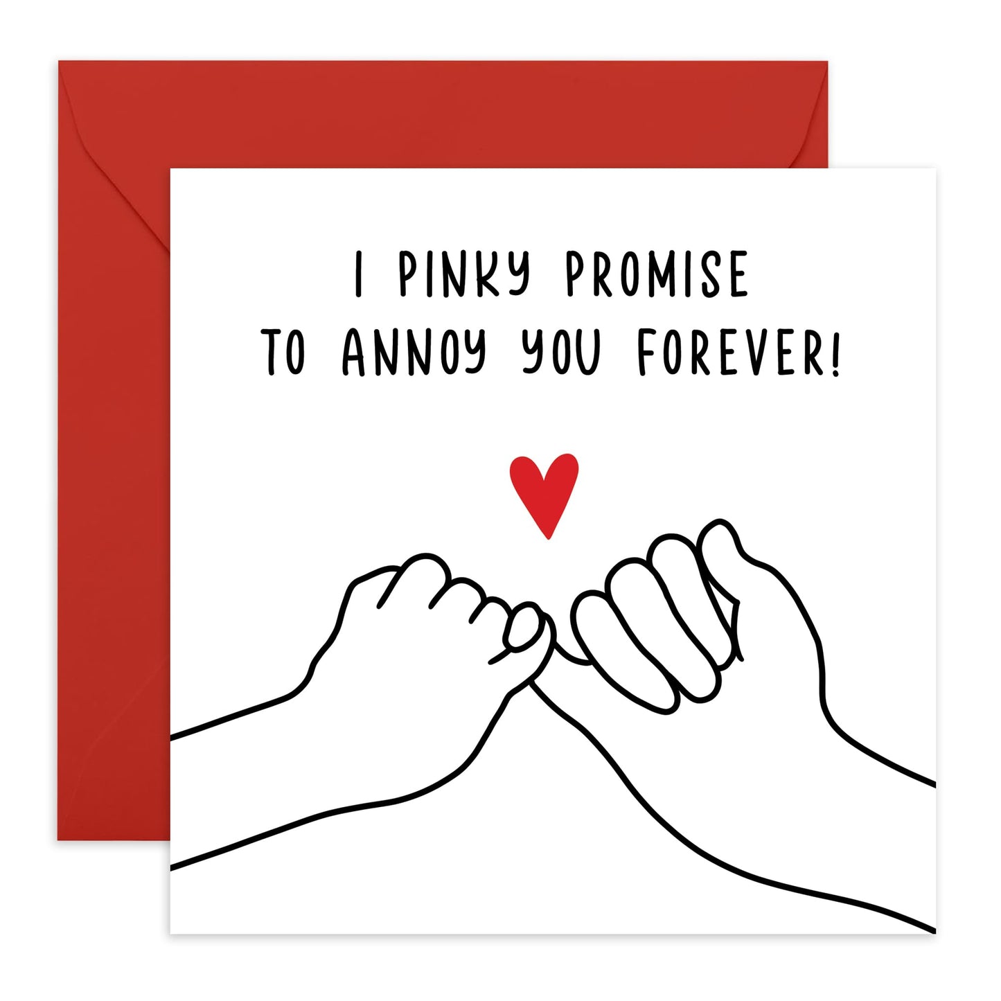 Engagement Card For Fiance - Pinky Promise To Annoy You Forever - Sweet Anniversary Card For Wife Husband - Valentine Cards For Couple - Comes With Cute Stickers