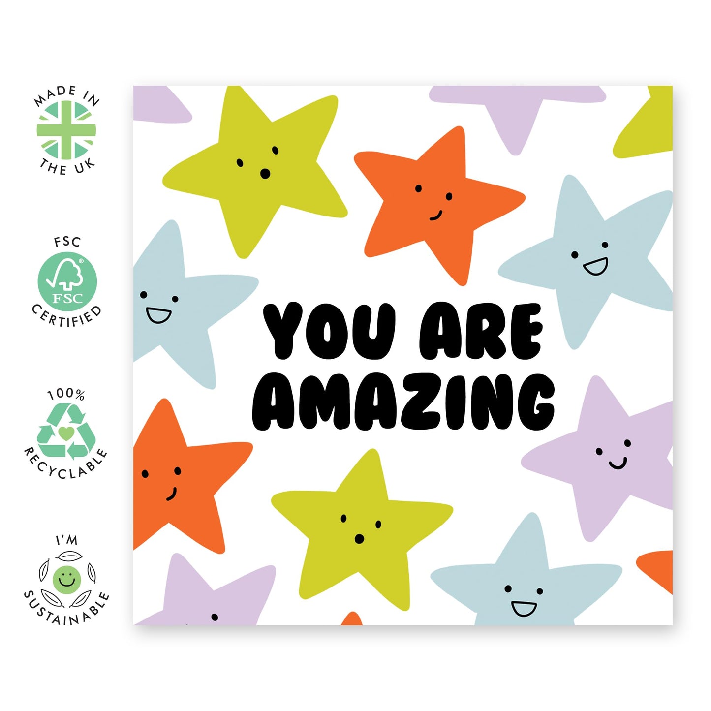Cheering Up Greeting Card - 'You Are Amazing' - Gifts for Colleagues, Co-workers, Son, Daughter, Niece, Nephew, Family, Relatives, Students - Go Get It - Comes with Fun Stickers