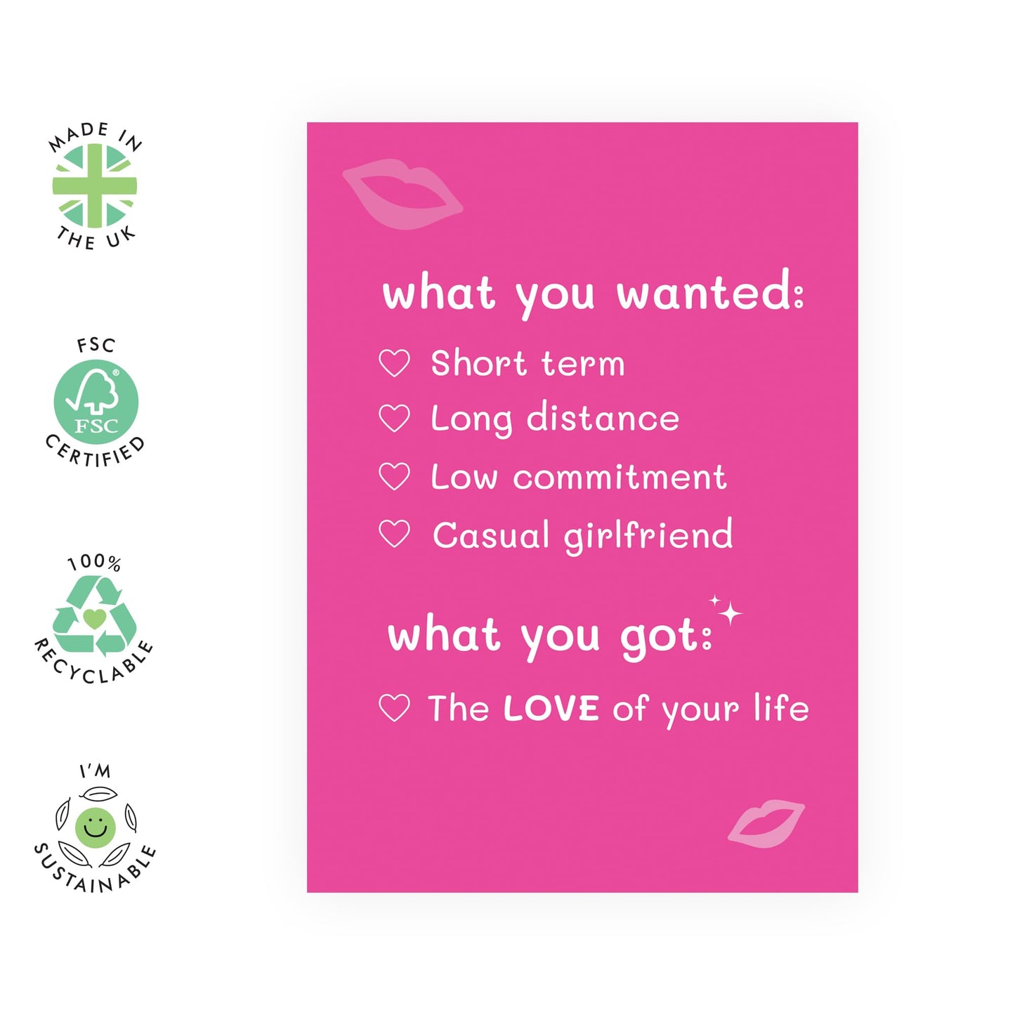 Girlfriend Anniversary Cards - Gay Lesbian LGBTQ - Long Term Low Commitment Love Of Your Life- Best Friend Birthday Card For Her Women - Comes With Fun Stickers By Central 23
