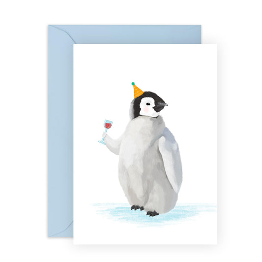 Birthday Cards For Women - Penguin Celebration Cards For Female - Congratulations Card - Gifts For Mum Wife Girlfriend - Friends Birthday Card - Comes With Stickers - By Central 23