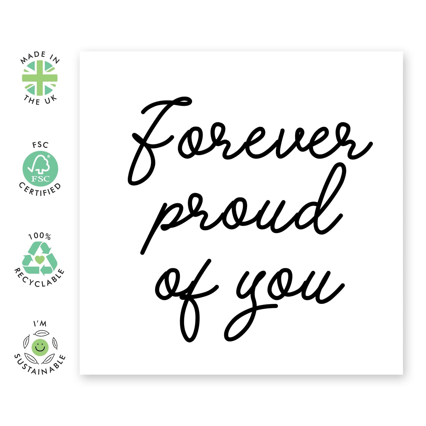 Congratulations Card For Men Women - Forever Proud Of You - Congrats Card For New Job Promotion Graduation - Well Done Good Job - Greeting Cards For Son Daughter - Comes With Stickers - By Central 23