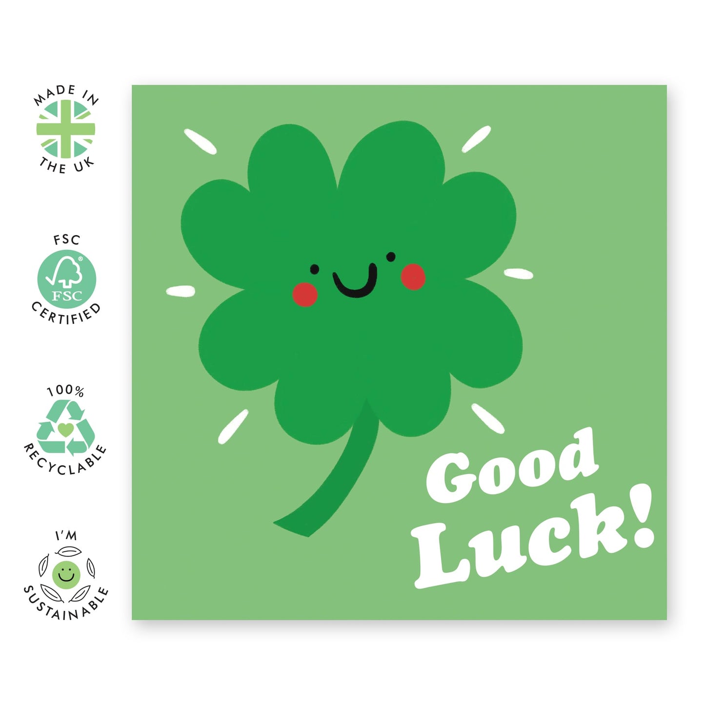 Good Luck Cards - You Can Do It - Lucky Clover - Affirmation Cards - Break A Leg Greeting Cards - Thoughtful Gifts For Her Him Son Daughter Best Friends - Comes With Fun Stickers By Central 23