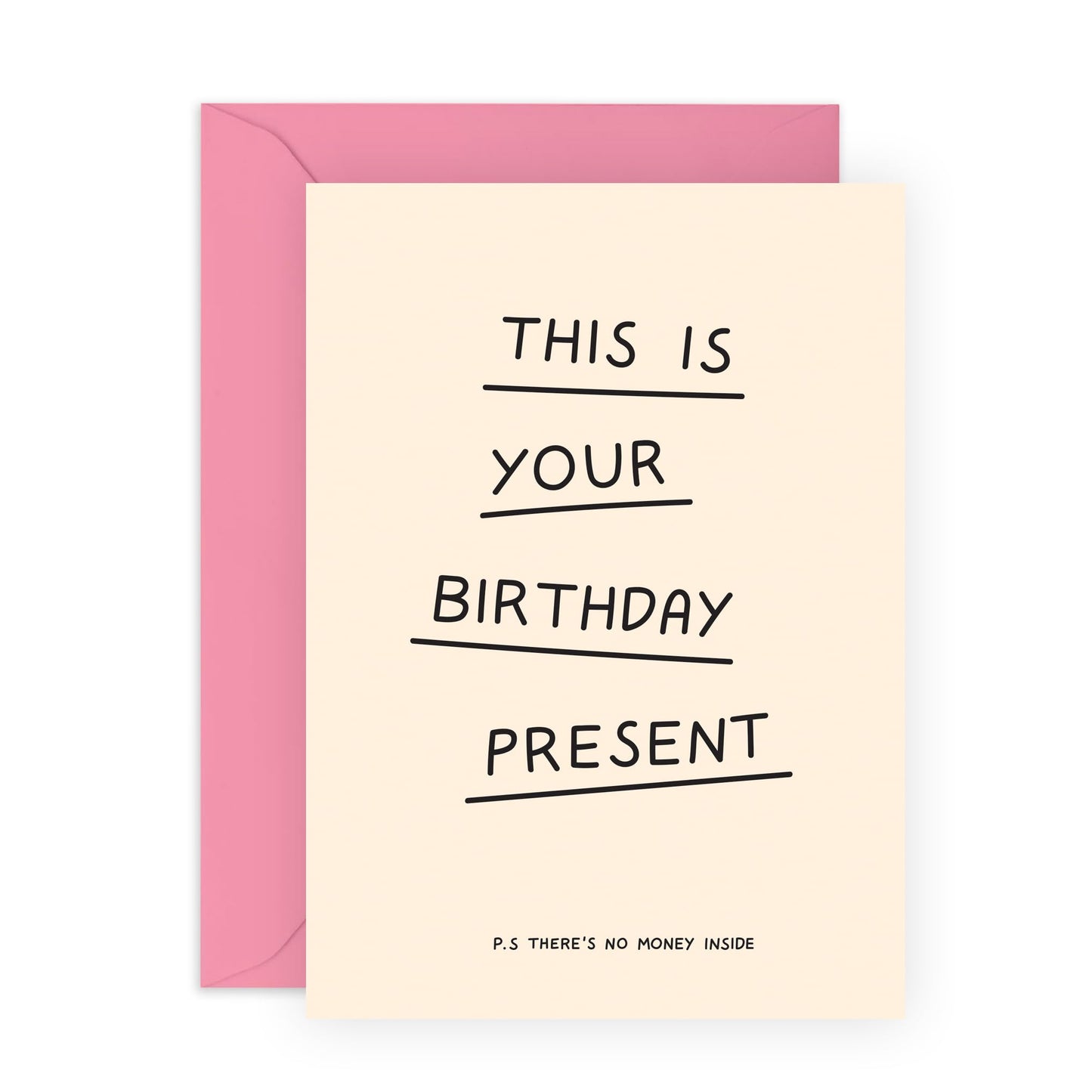 Birthday Cards For Men Women - This Is Your Bday Present With No Money - Happy Birthday Card Husband Wife - Gift For Brother Sister - Friendship Gifts - Comes With Fun Stickers By Central 23