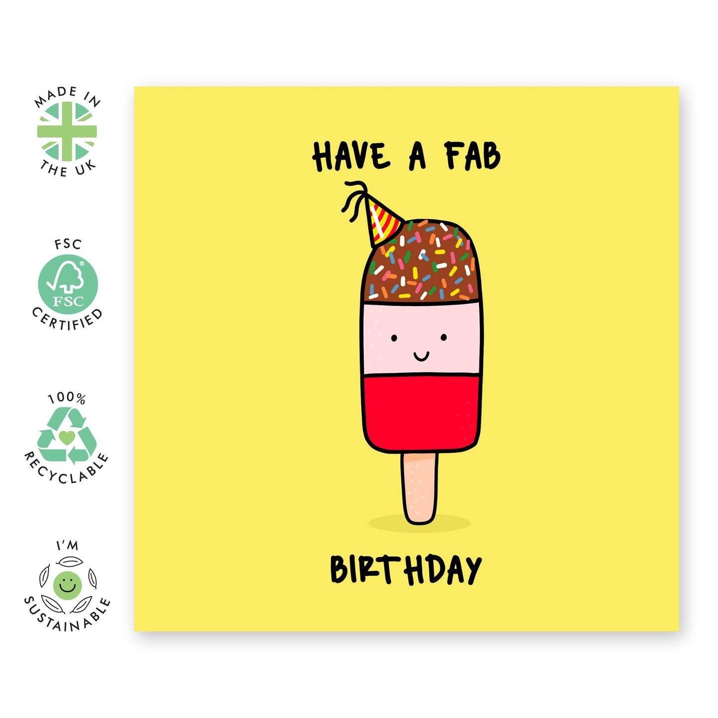 Birthday Cards For Women - Have A Fab Birthday - Cute Birthday Card For Her Daughter Granddaughter - Girls Birthday Cards - Friend Birthday Card Female - Comes With Stickers - By Central 23
