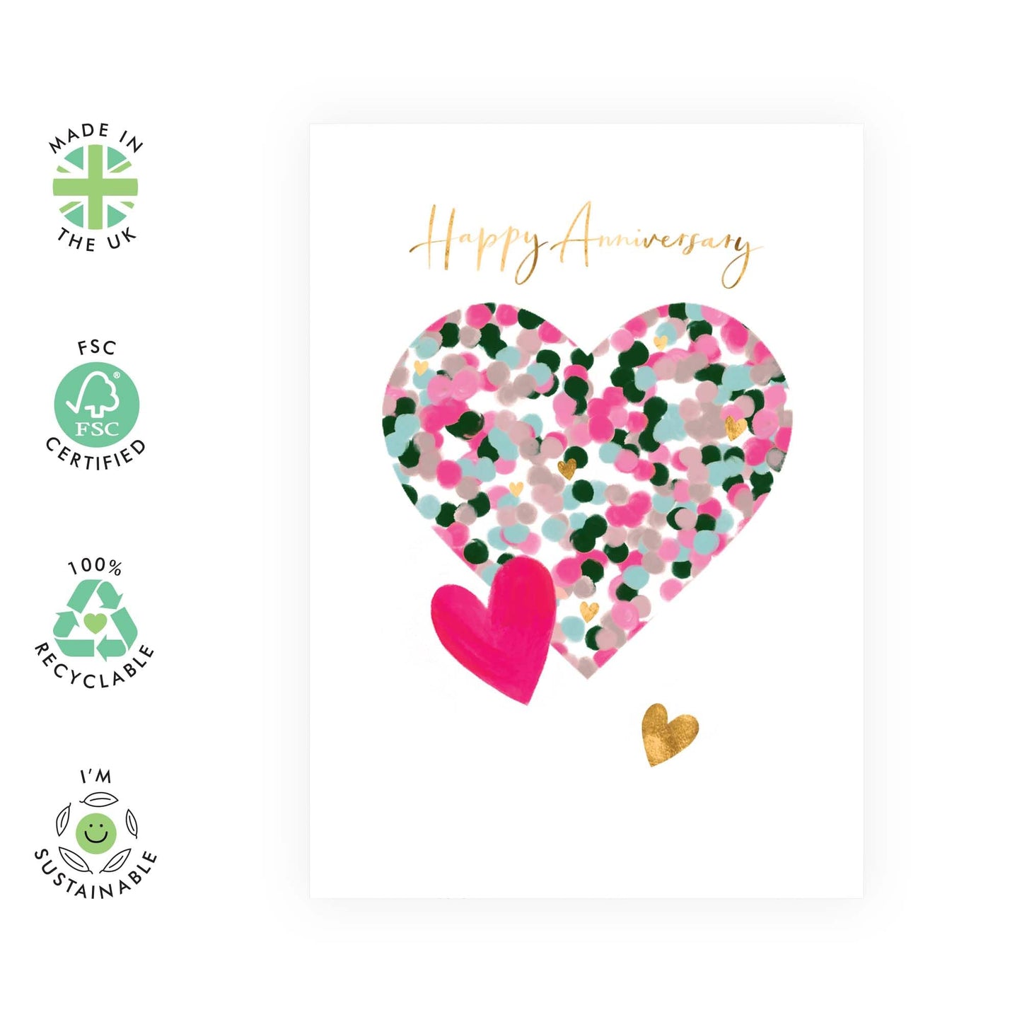 Happy Anniversary Card For Her - Wedding Anniversary Card For Wife Husband - Anniversary Cards For Boyfriend Girlfriend Partner - Couples Gifts - Comes With Stickers - By Central 23