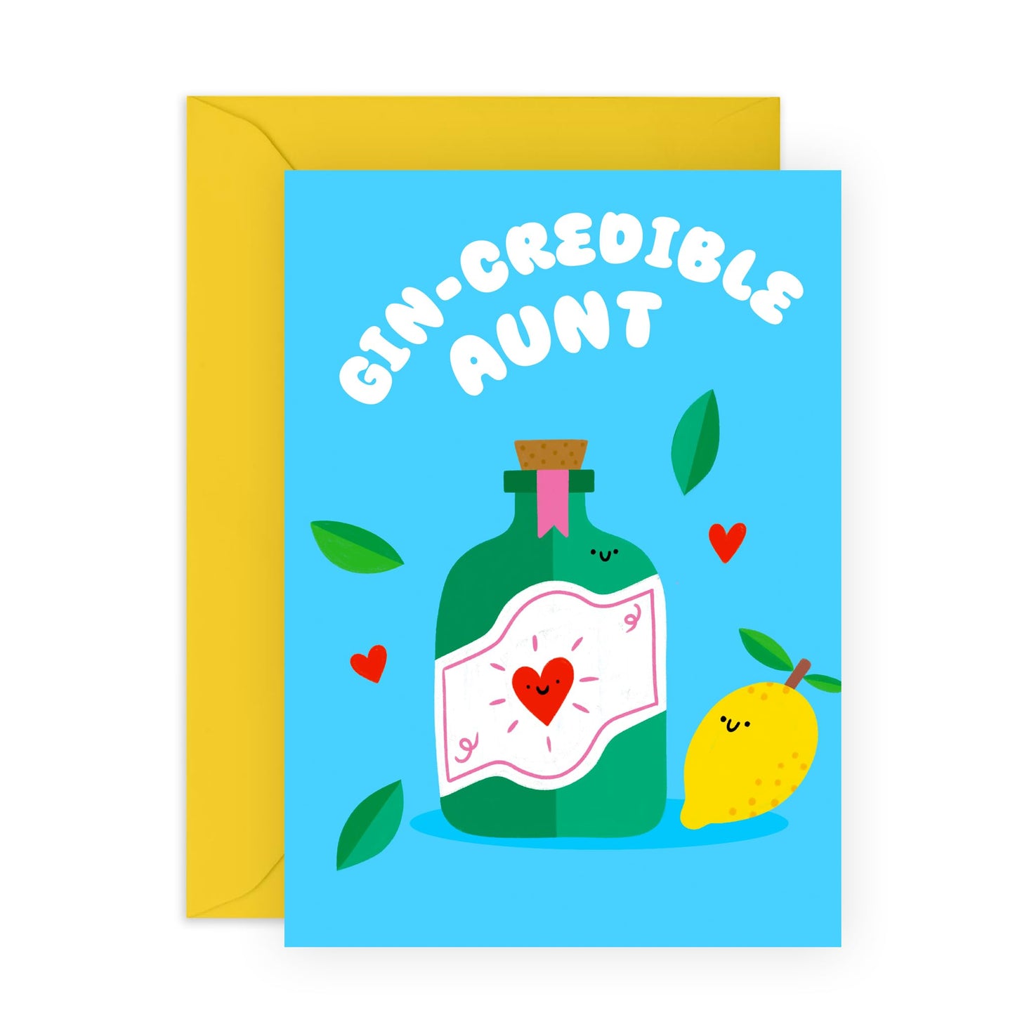 Birthday Card For Her - Gin-Credible-Aunt - Valentines Card From Nephew Niece - Pretty Greeting Card For Women - Anniversary Card - Gifts For Women - Comes With Fun Stickers - By Central 23