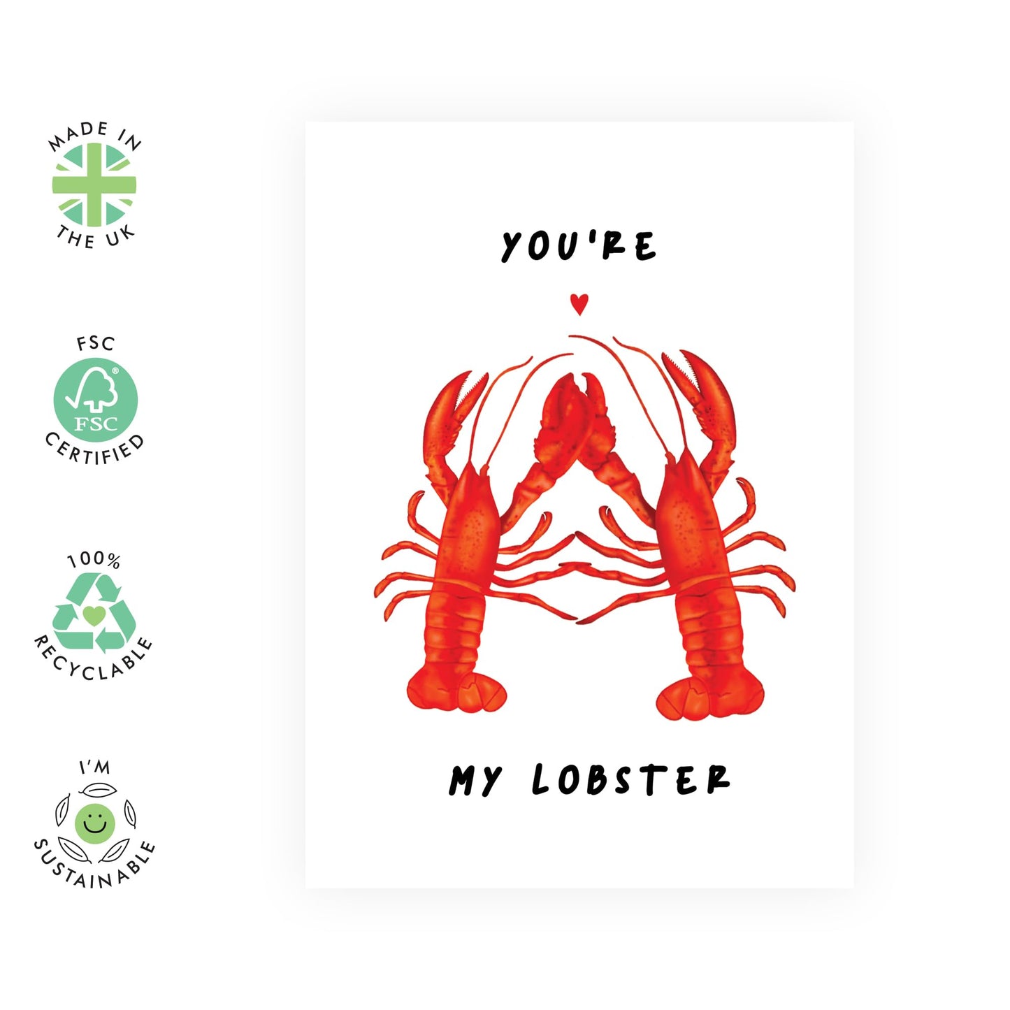 Anniversary Card For Wife - You're My Lobster - Funny Wedding Anniversary Card For Husband - Anniversary Cards For Boyfriend Girlfriend Partner - Valentines Day - Comes With Stickers - By Central 23