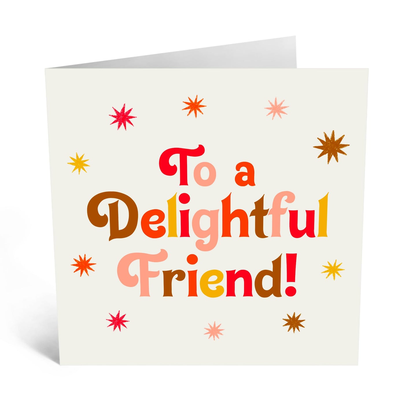 Heartwarming Greeting Card - 'DELIGHTFUL FRIEND' - Perfect for Celebrating Your Special Friend on Any Occasion - A Sweet Gesture to Show Your Appreciation - Comes With Stickers By Central 23