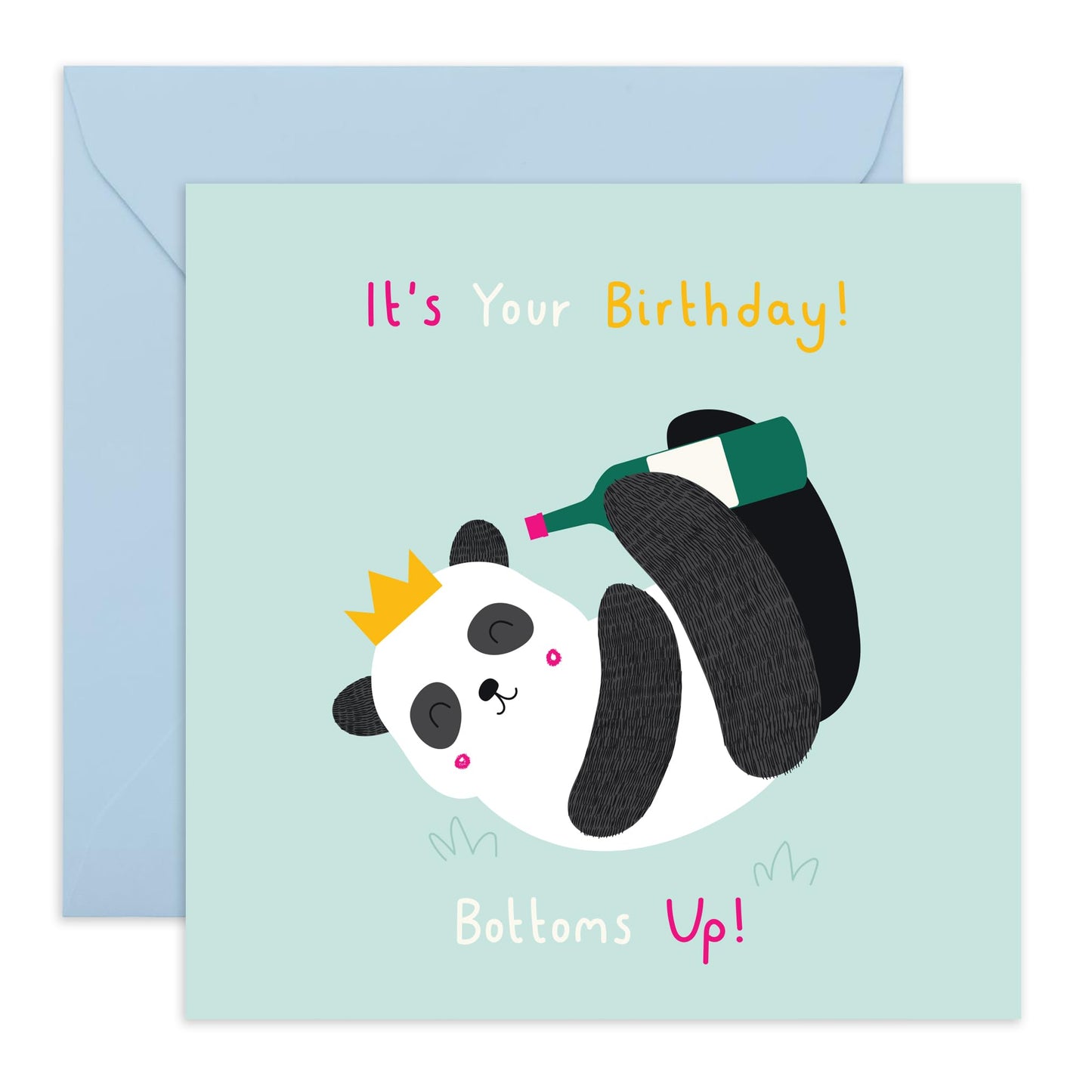 Happy Birthday Card For Him Her - Bottoms Up Birthday Panda - Sweet Birthday Cards For Men Women - Gifts For Mum Or Dad - Best Friend - From Friend Bff - Comes With Stickers By Central 23