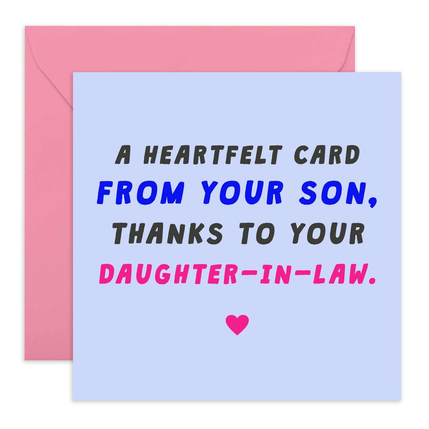 Heartfelt Birthday Card For Dad or Mum - 'From Your Son Daughter In Law' - Presents for Parents, Mother, Father, Family - Gratitude - Comes with Fun Stickers