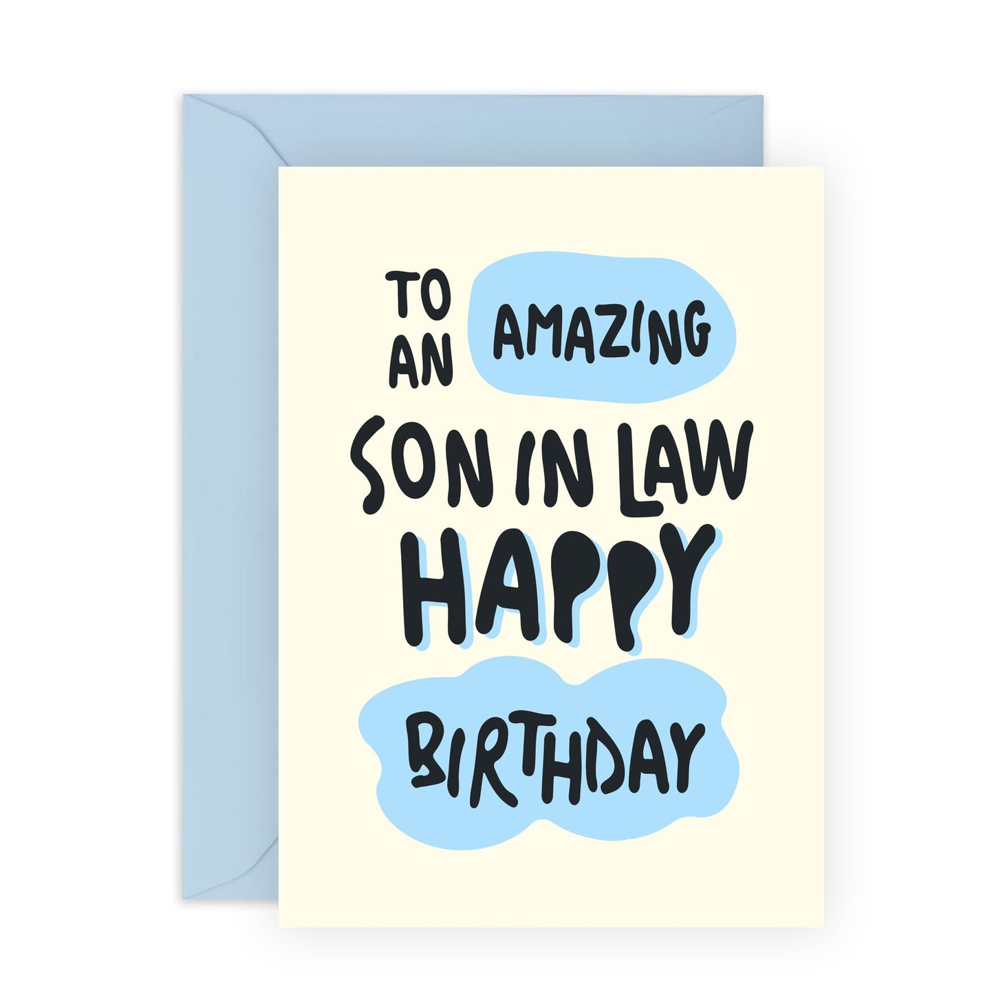Son-in-law Birthday Card - 'Son In Law' - Thoughtful Gift for Son In Law, Daughter's Husband, Family - Amazing Son - Comes with Fun Stickers