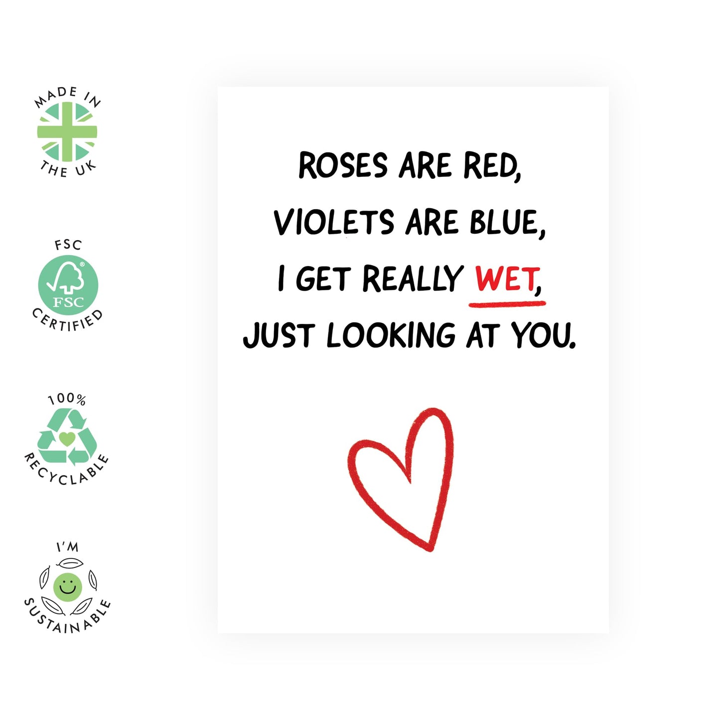 Funny Love Card for Him – " Get Wet " - Cheeky Anniversary Card for Men, Husband, Boyfriend, Spouse, Partner, Ladies, Babe, Other Haf, Hun, Darling - Playful Valentines Day -Comes with Fun Stickers
