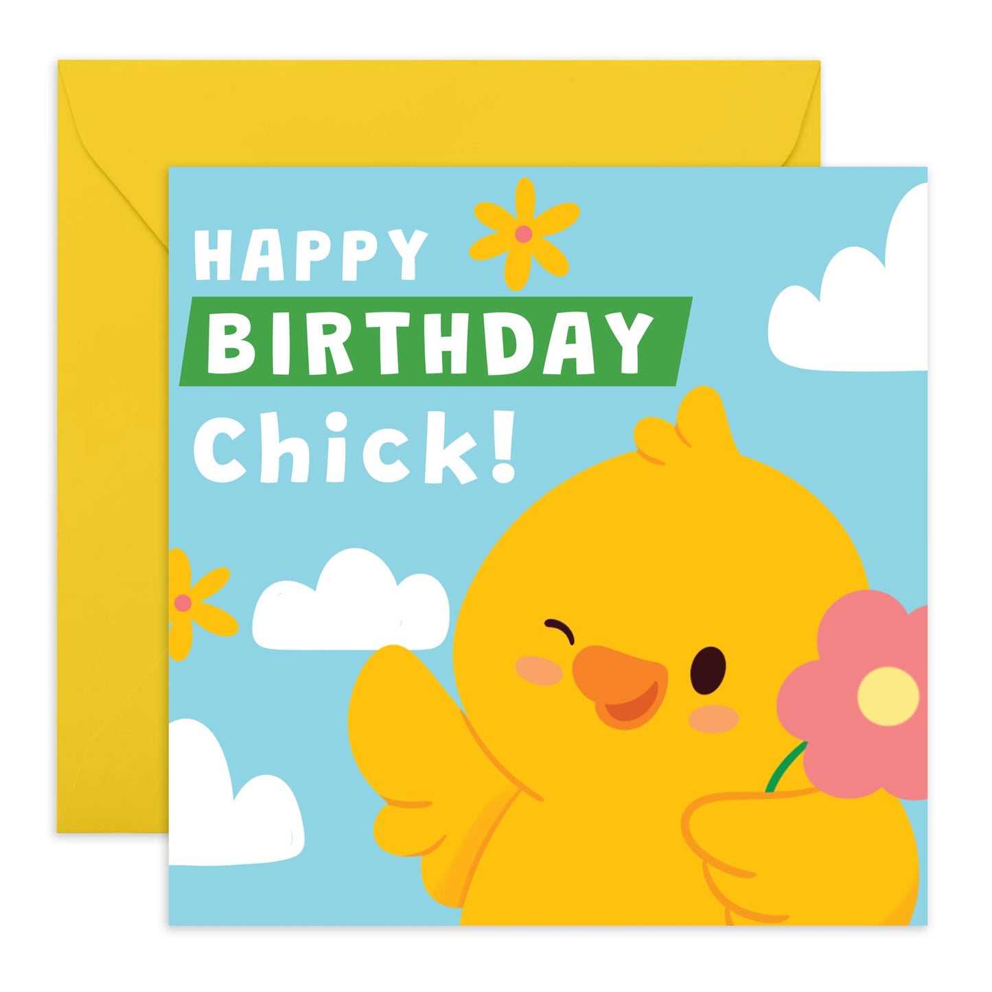 Birthday Card for Her - 'Birthday Chick' - Gifts for Women, Best Friend, Besties, Sister, BFF - Have A Good Day - Comes with Fun Stickers