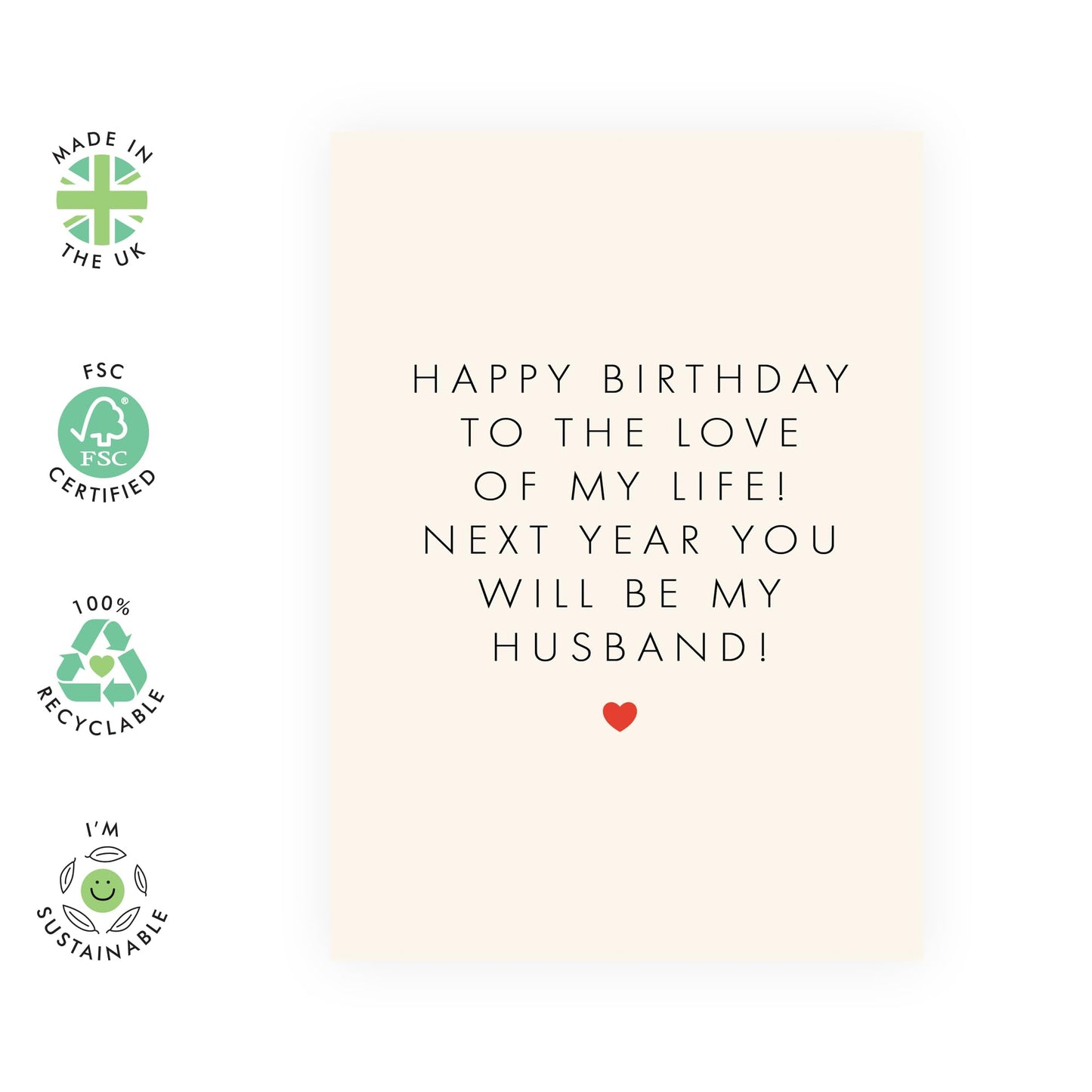 Birthday Greeting Card - 'NEXT YEAR HUSBAND' - Perfect for Celebrating a Birthday with a Fun & Loving Twist - Ideal for Fiancés, Partners, and Soon-to-Be Husbands - Comes with Stickers By Central 23