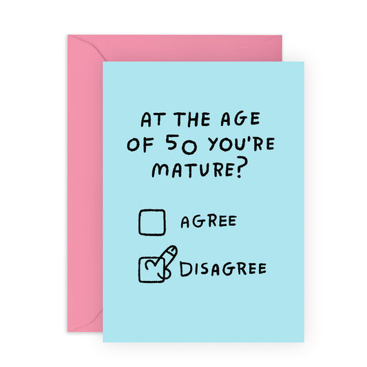 50th Birthday Card For Men Women - 50-mature - Funny Birthday Cards For Her Him - Age 50 Fifty Fiftieth Naughty Greeting Card - Comes With Stickers By Central 23