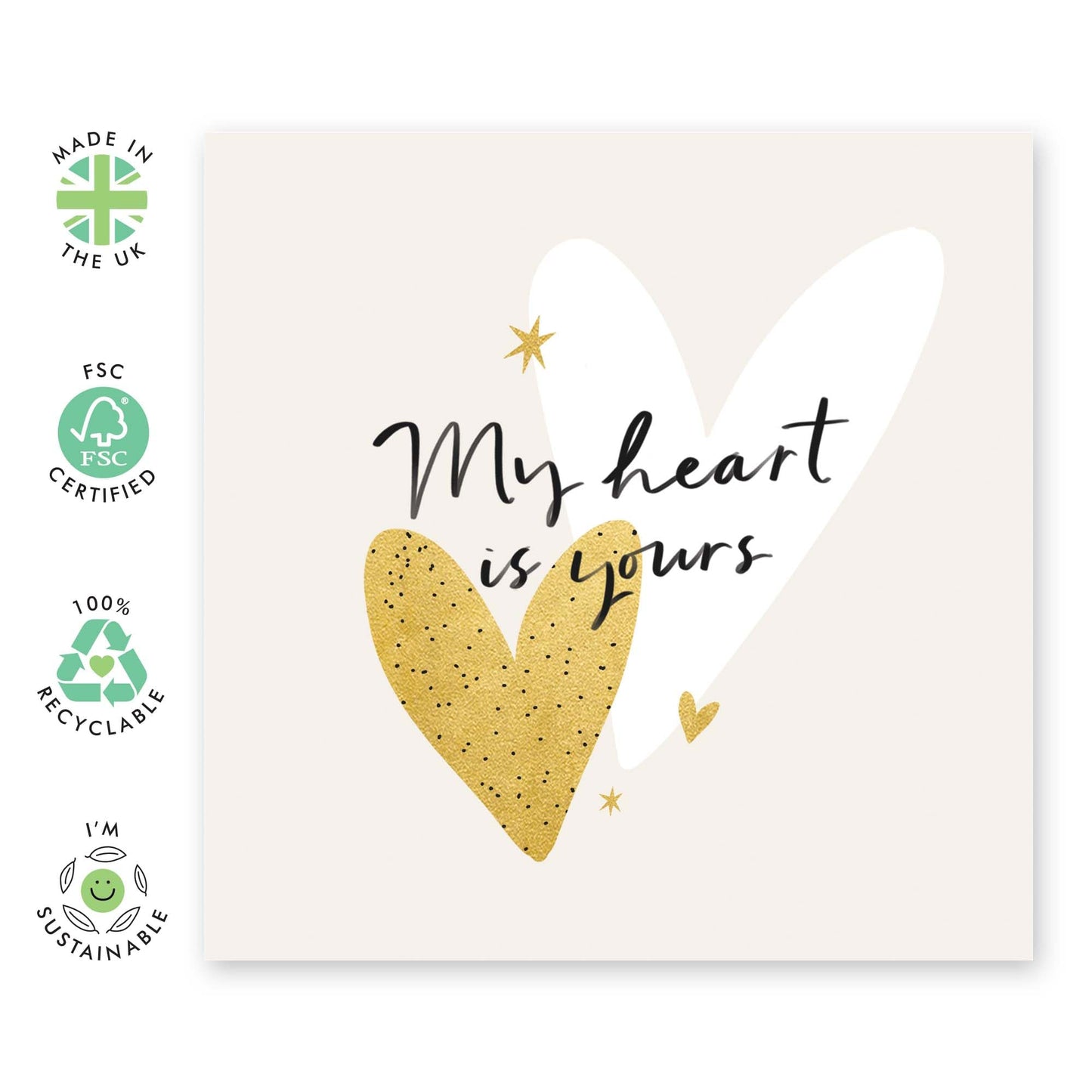 Wedding Anniversary Card For Husband Wife - My Heart Is Yours - Romantic Anniversary Cards For Boyfriend Girlfriend Partner - Valentines Day Cards - Comes With Stickers - By Central 23