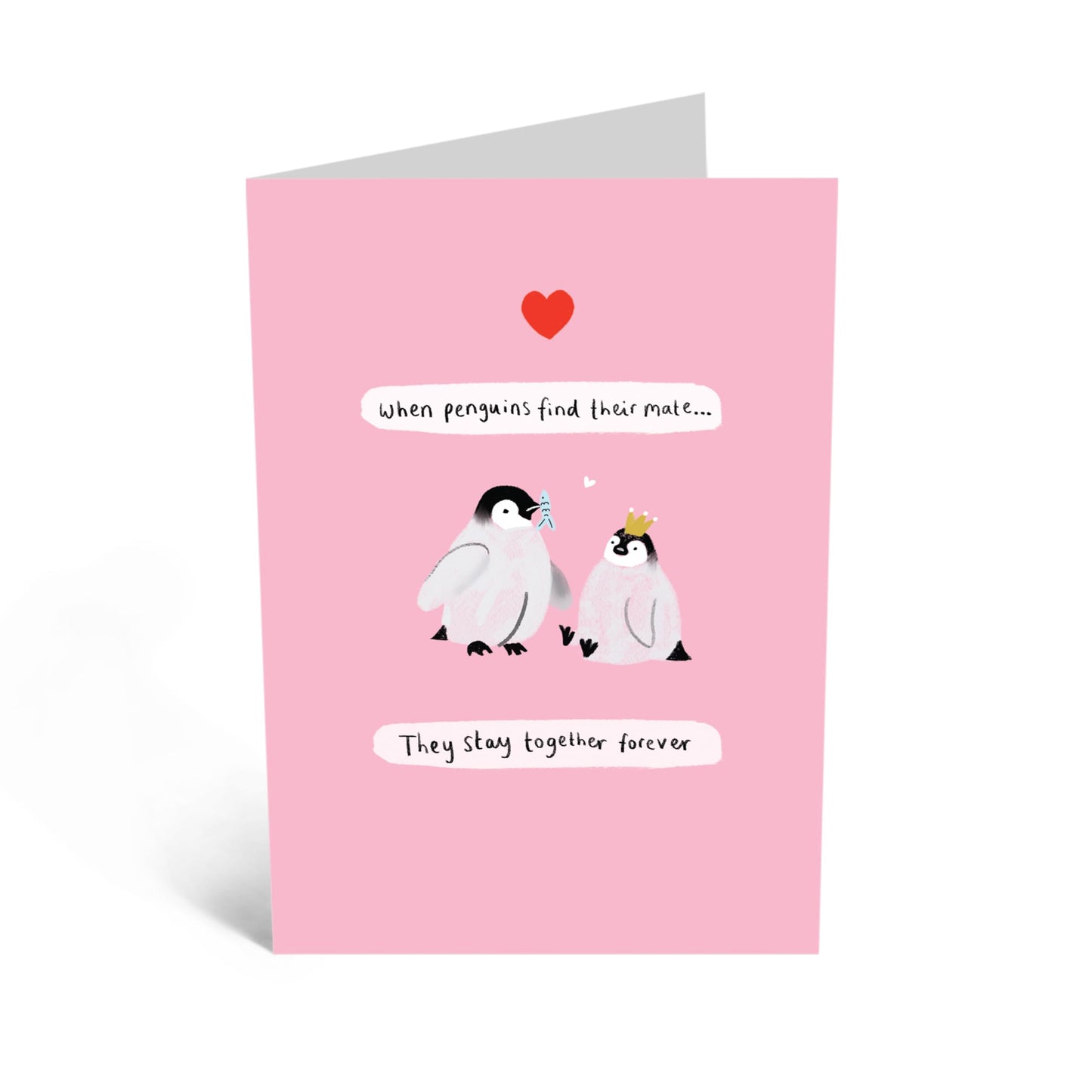 Adorable Greeting Card - 'PENGUIN COUPLE FOREVER' - Perfect for Celebrating Eternal Love with a Cute Twist - Ideal for Couples Who Cherish Sweet & Playful Messages - Comes With Stickers By Central 23
