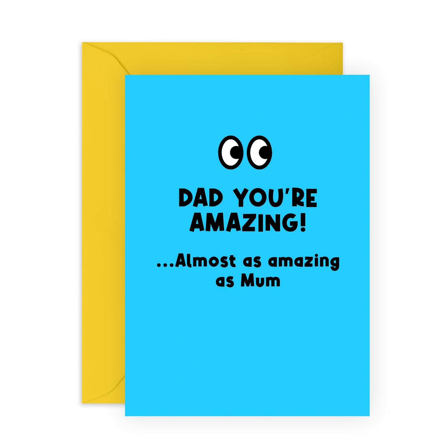 Dad Birthday Cards - Almost As Amazing As Mum - Funny Birthday Card For Men - Fathers Day Card - Greeting Cards For Daddy Papa Father - Comes With Stickers - By Central 23