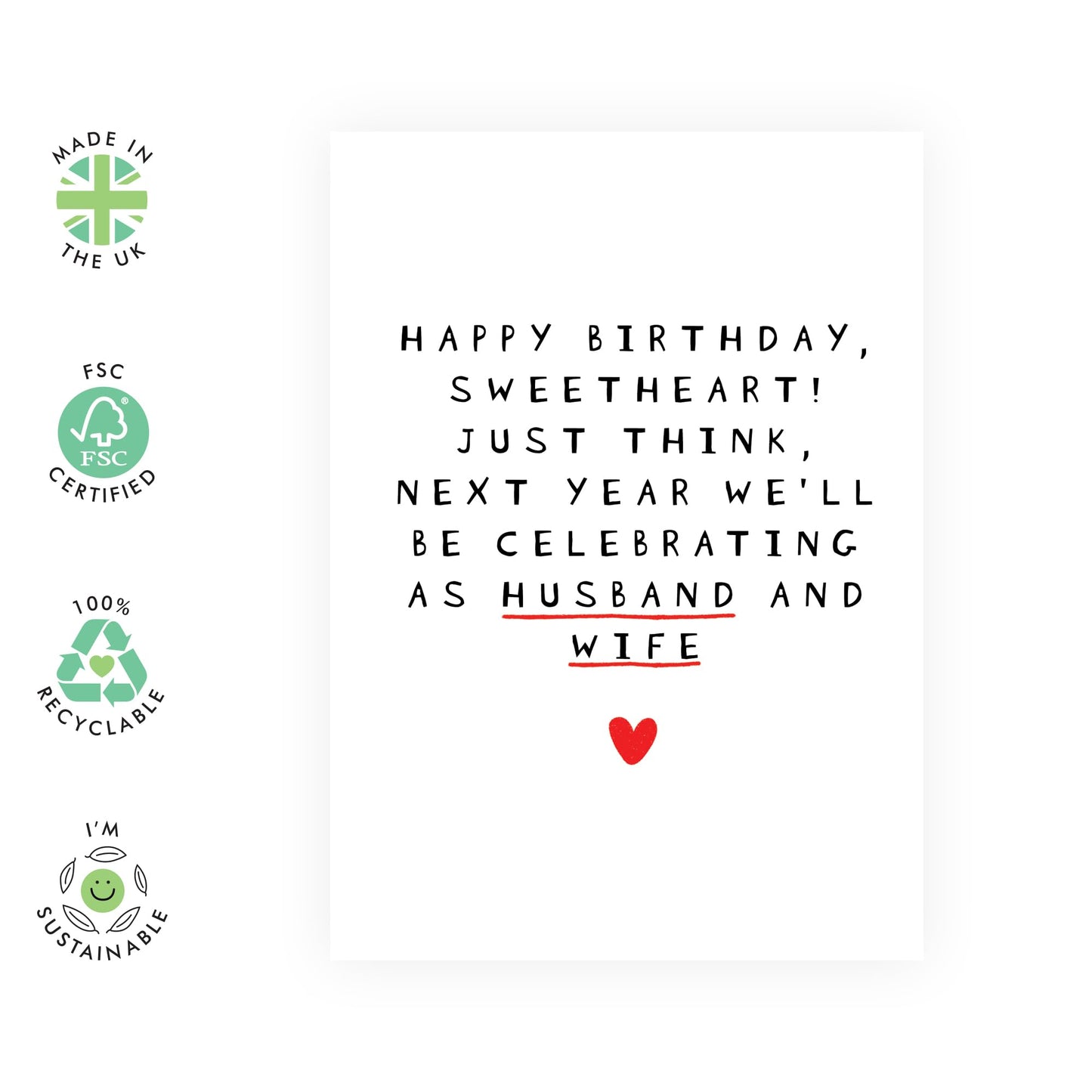 Birthday Greeting Card - 'NEXT YEAR HUSBAND AND WIFE' - Perfect for Celebrating a Special Birthday with a Fun & Loving Twist - Ideal for Fiancés Partners & Couples - Comes with Stickers By Central 23