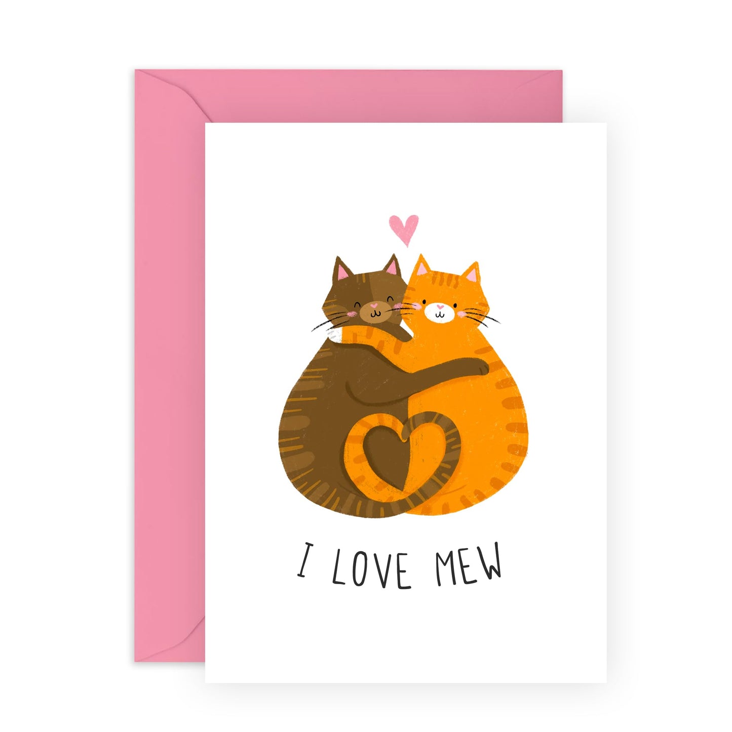 Cat Anniversary Cards For Couple - I Love Mew Cats - Sweet Love Card For Her Him Husband Wife - Cheeky Valentine Card For Girlfriend Boyfriend Fiance - Comes With Fun Stickers - By Central 23