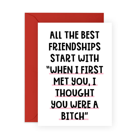 Birthday Card For Women - I Thought You Were A Bitch - Birthday Greeting Cards For Girl - Gift For Daughter Sisters - For Female Friend - Comes With Stickers By Central 23