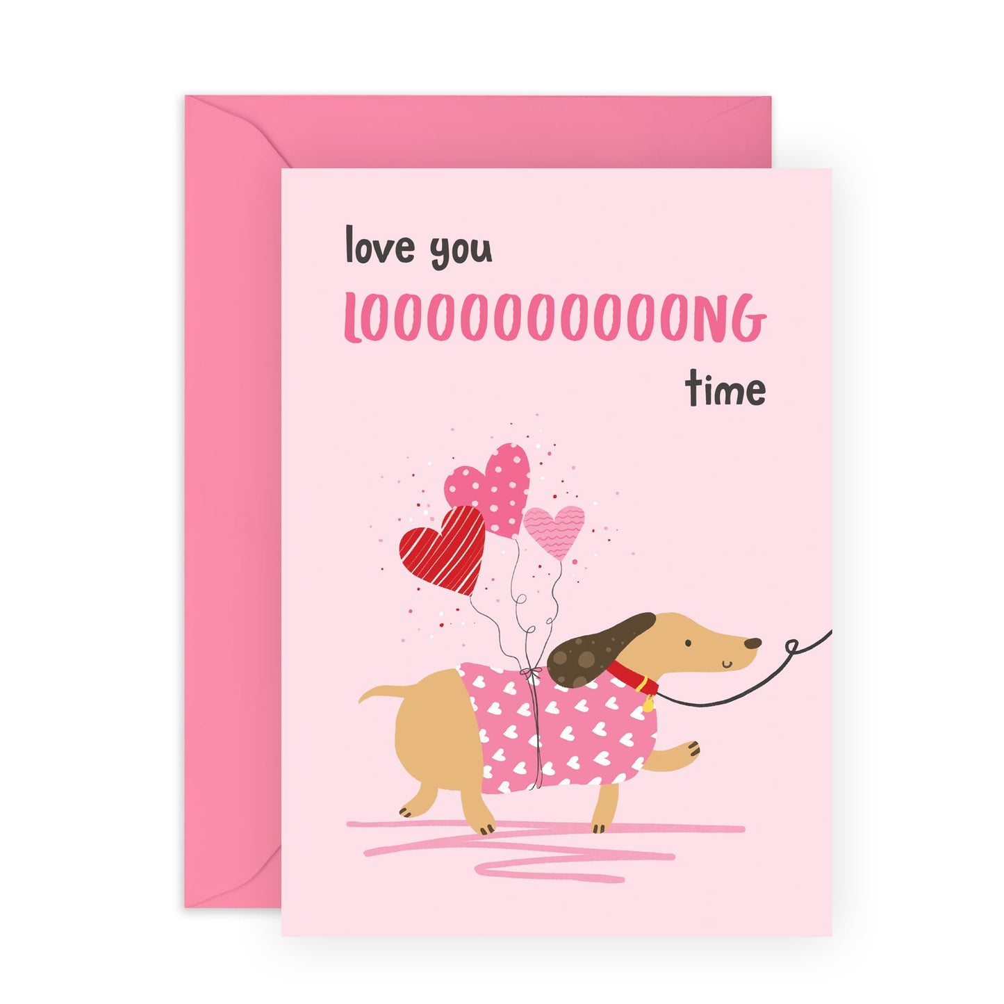 Anniversary Card For Couple - Love You Sausage Dog - Valentines Day Card Girlfriend Boyfriend - Greeting Cards For Fiance - Husband Wife - Comes With Fun Stickers By Central 23