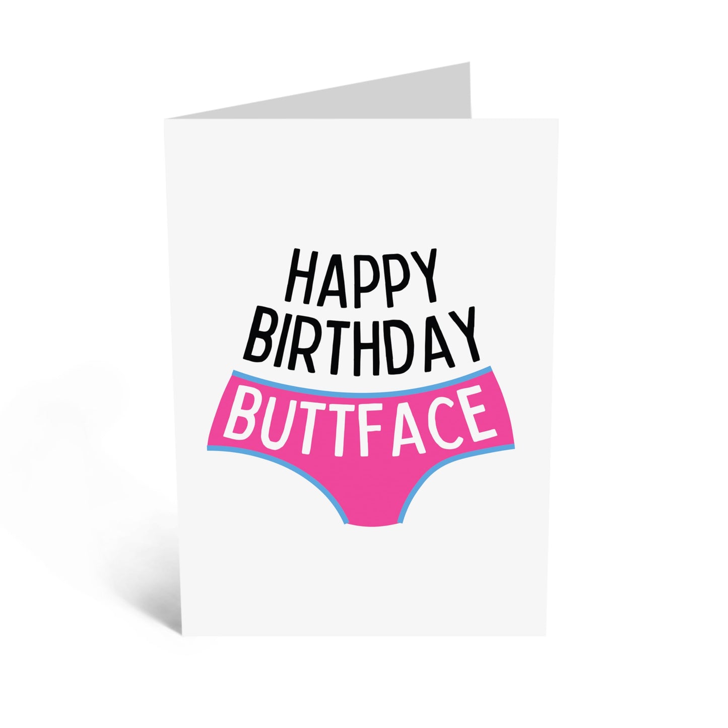 Humorous Birthday Card - 'HAPPY BIRTHDAY BUTTFACE' - Perfect for Adding a Lighthearted Touch to the Celebration - Ideal for Friends with a Great Sense of Humor - Comes With Stickers By Central 23