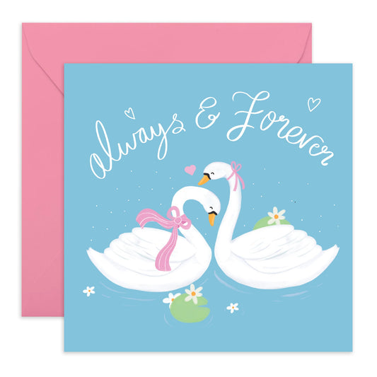 Valentines Day Card Girlfriend Boyfriend - Always And Forever - Anniversary Card Couple - Greeting Cards Fiance - Wife - Greeting Cards - Comes With Stickers By Central 23