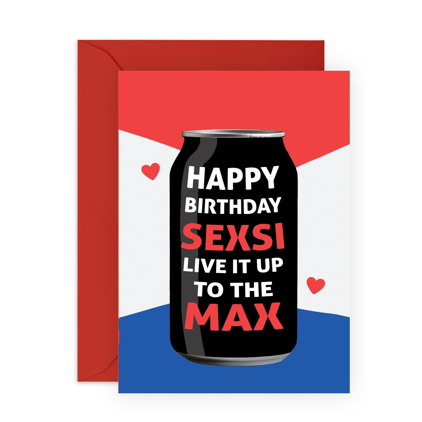 Soda Birthday Card - 'Sexi Max' - Gifts for Bestie, Workmates, Coworkers, Colleagues,Classmates , Best Friend, Mate, BFF & Family - To the Max - Comes with Fun Stickers