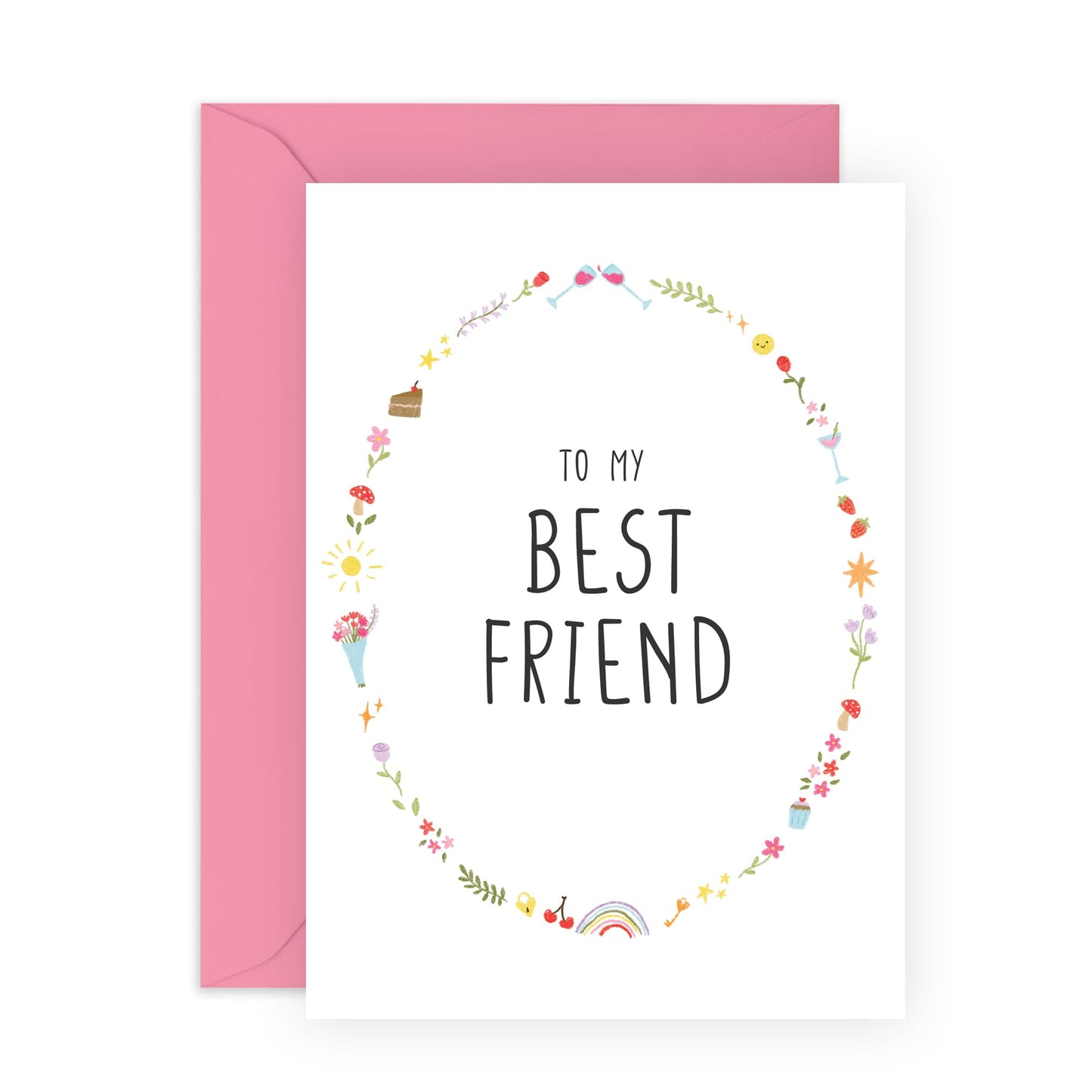 Greeting Card - 'TO MY BEST FRIEND' - Perfect for Celebrating a Special Bond with a Heartfelt Touch - Ideal for Best Friends, Close Companions, and Loved Ones - Comes with Stickers By Central 23