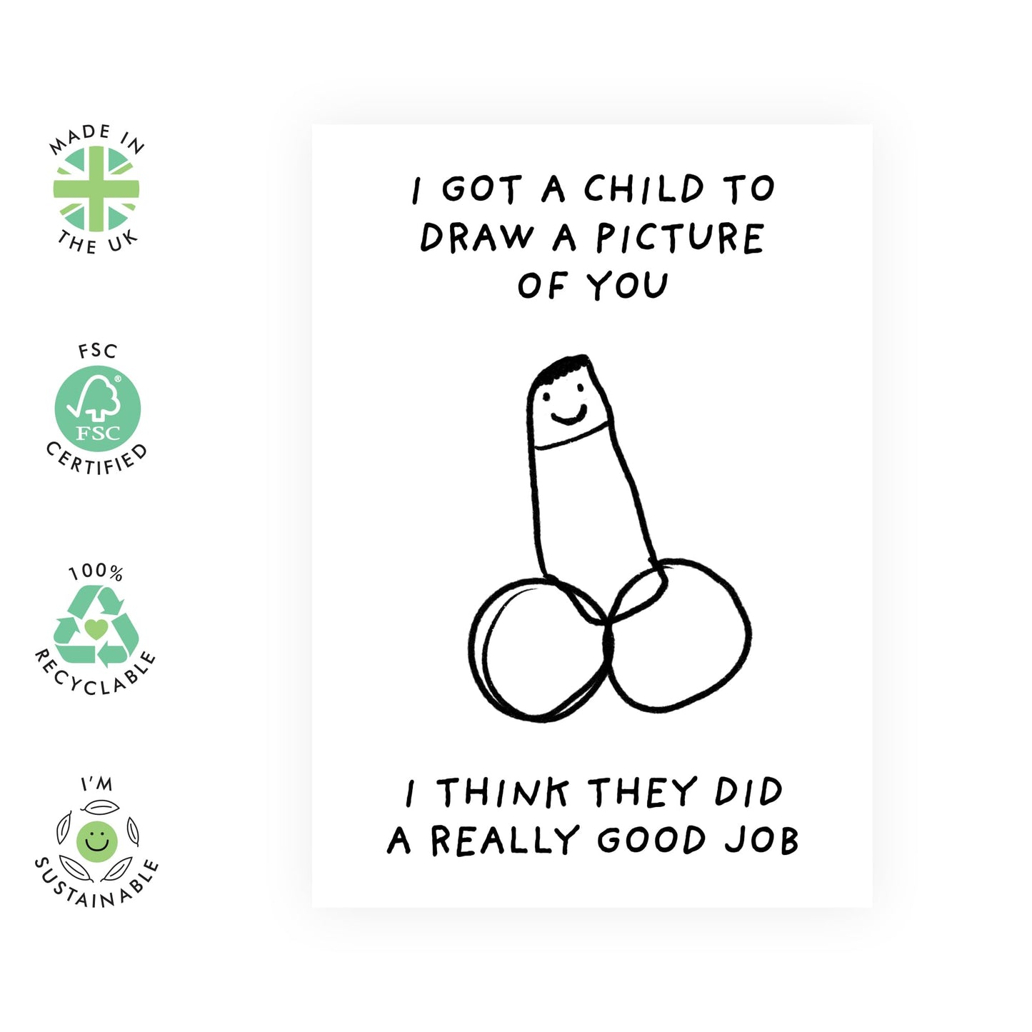 Hilarious Drawing Birthday Card - 'Child Draw A Picture Of You' - Gifts for Co-worker, Colleagues, Best Friends, BFF, Cousin, Him, Bruv, Brother, Bro - Accurate - Comes with Fun Stickers